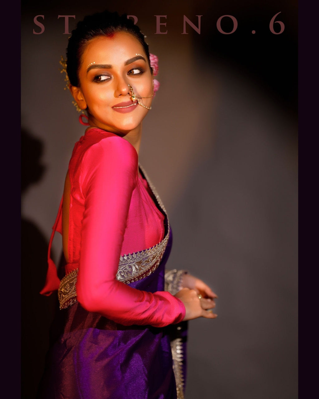 PLUM READY-TO-WEAR SAREE