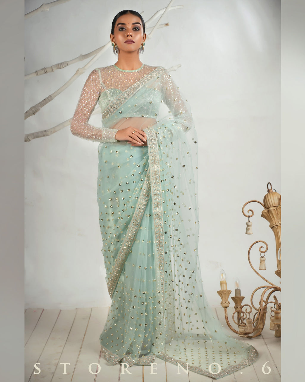 THE AQUA ANGEL SAREE