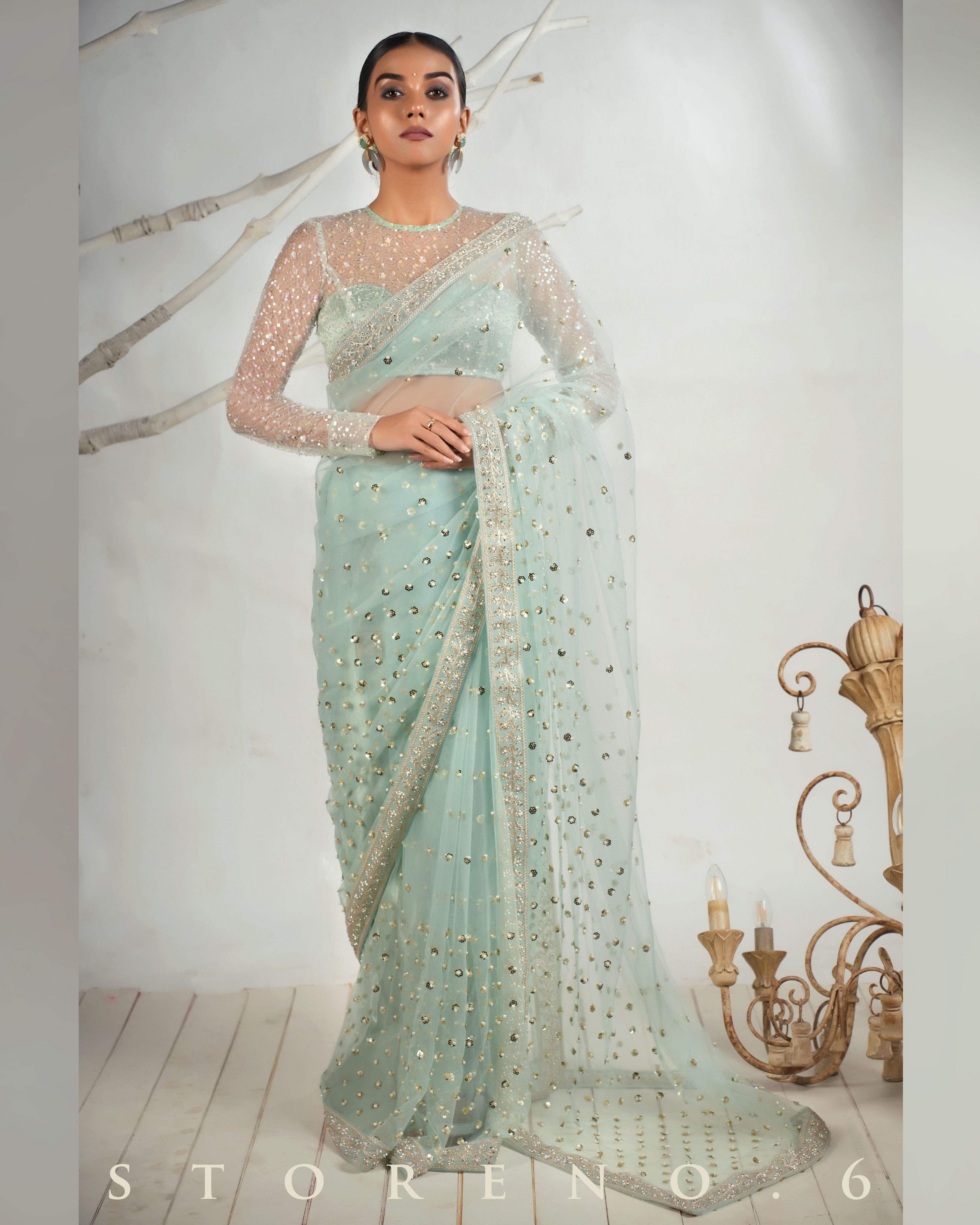 THE AQUA ANGEL SAREE