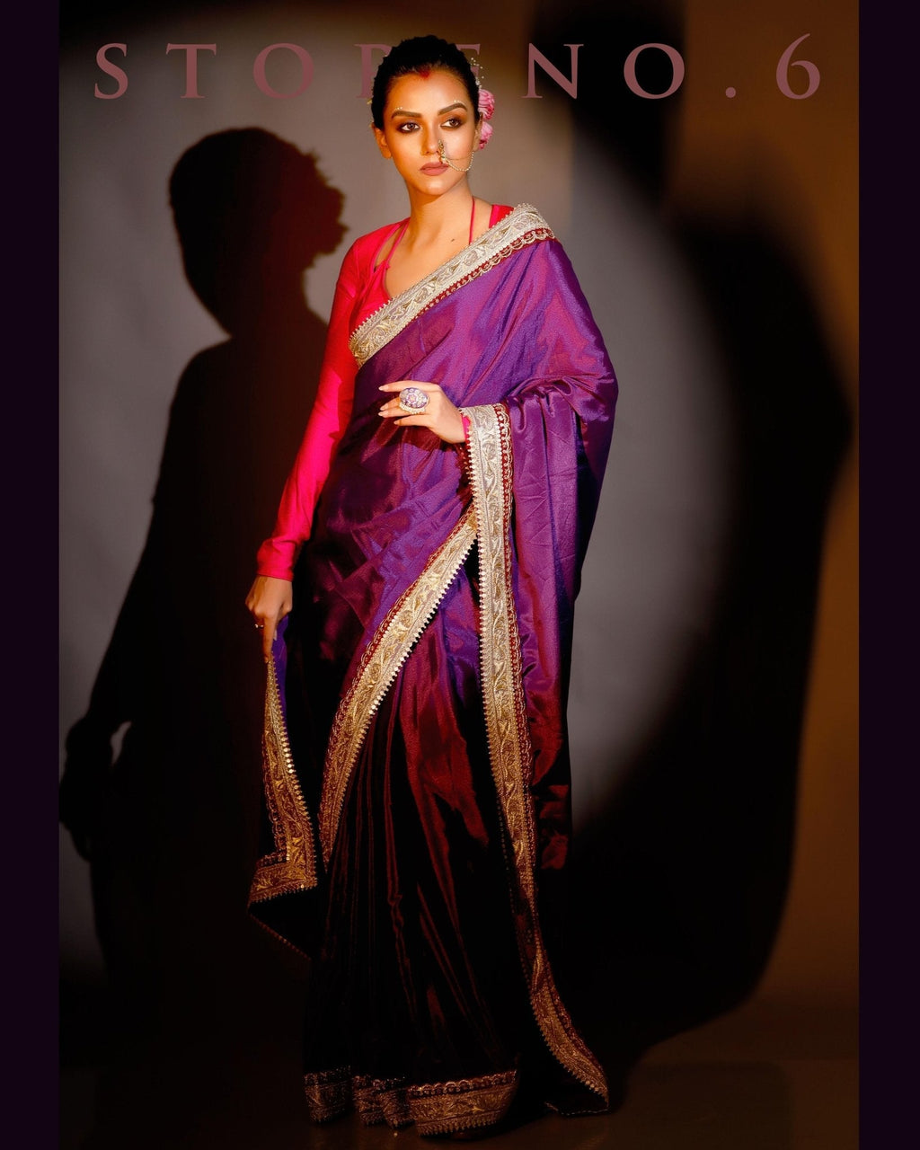 PLUM READY-TO-WEAR SAREE