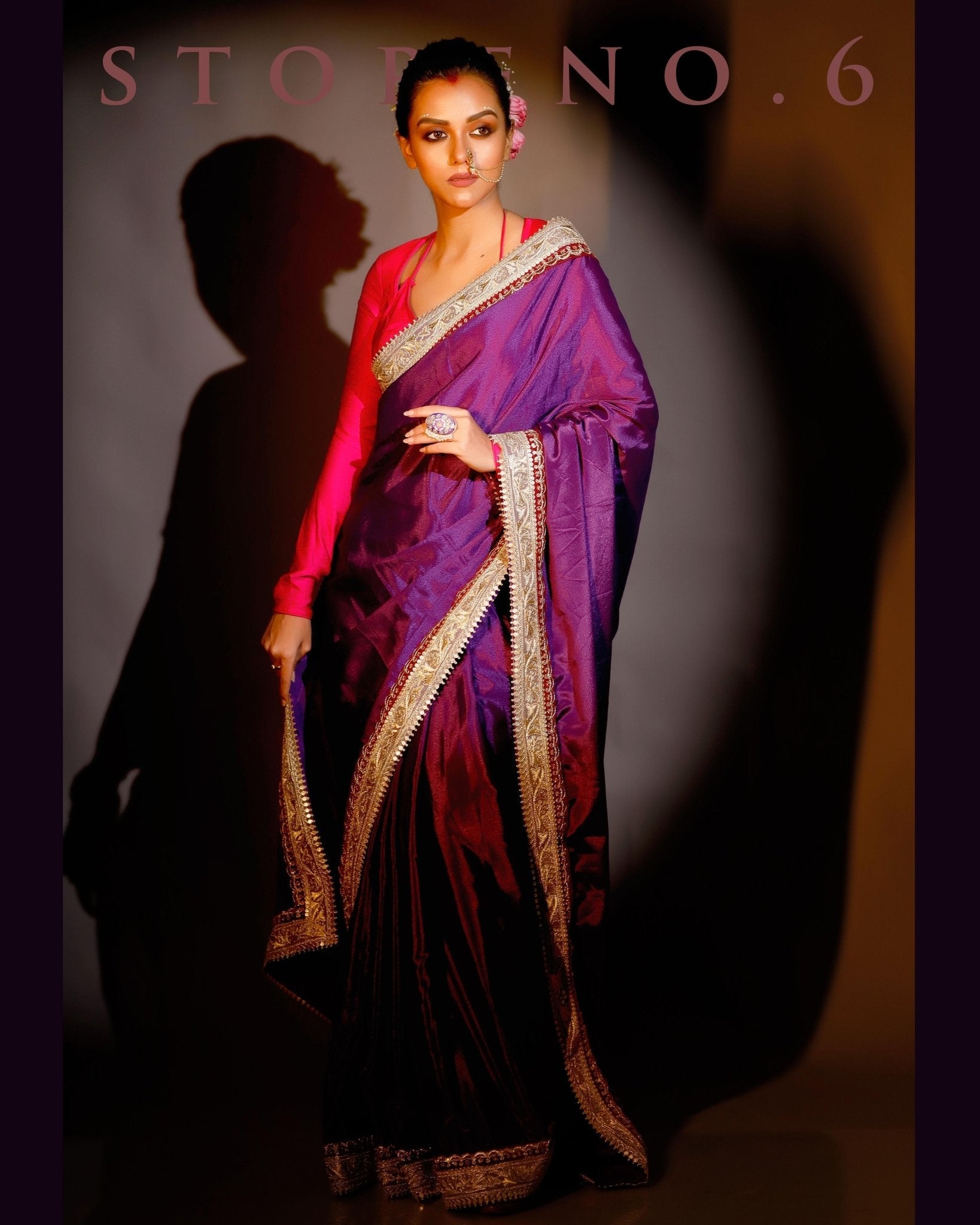 PLUM READY-TO-WEAR SAREE