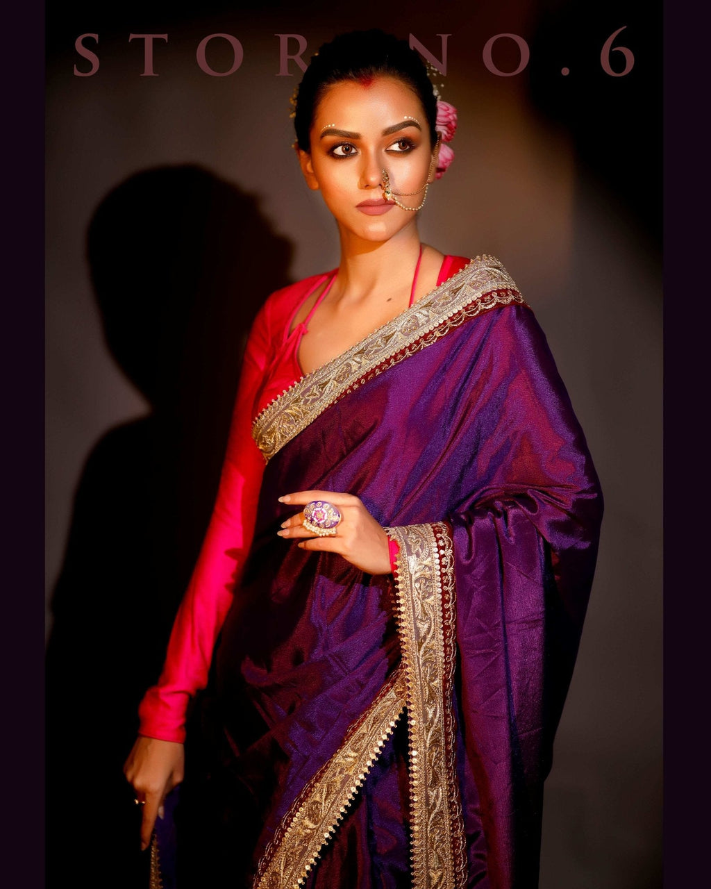 PLUM READY-TO-WEAR SAREE