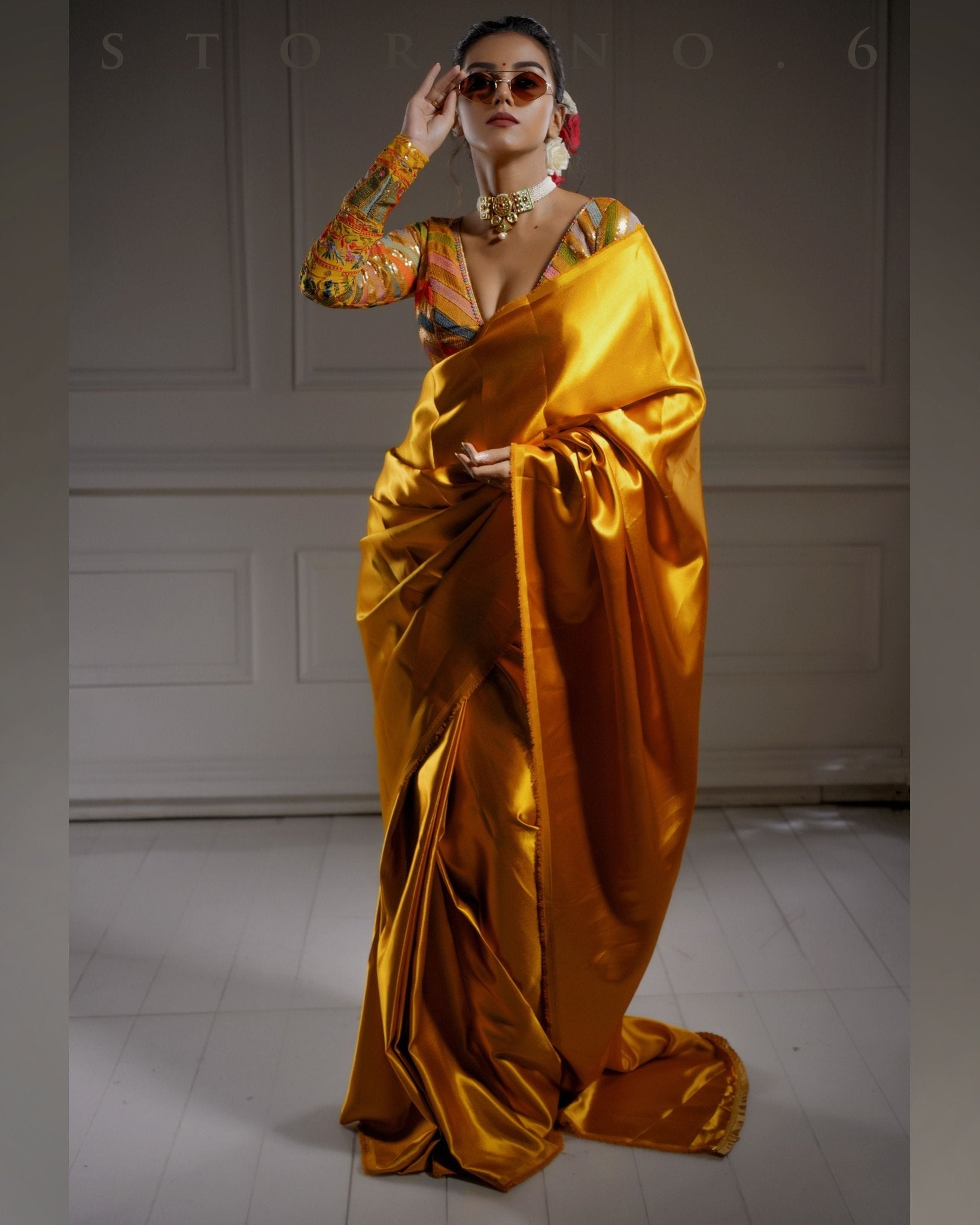 SCENIC SAFFRON SAREE