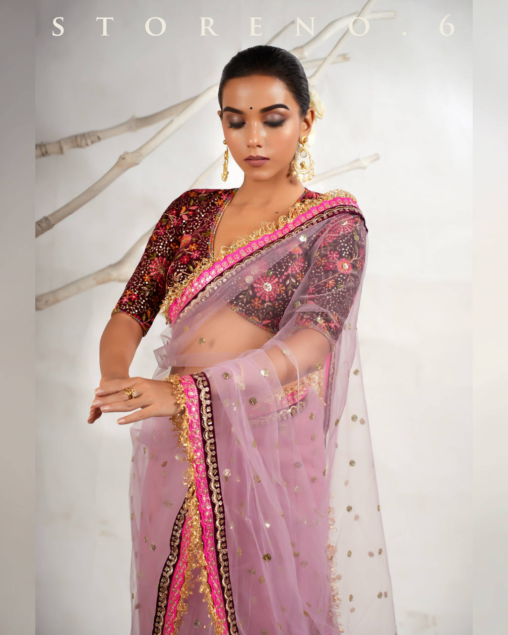 THE ROSY ROMANCE SAREE