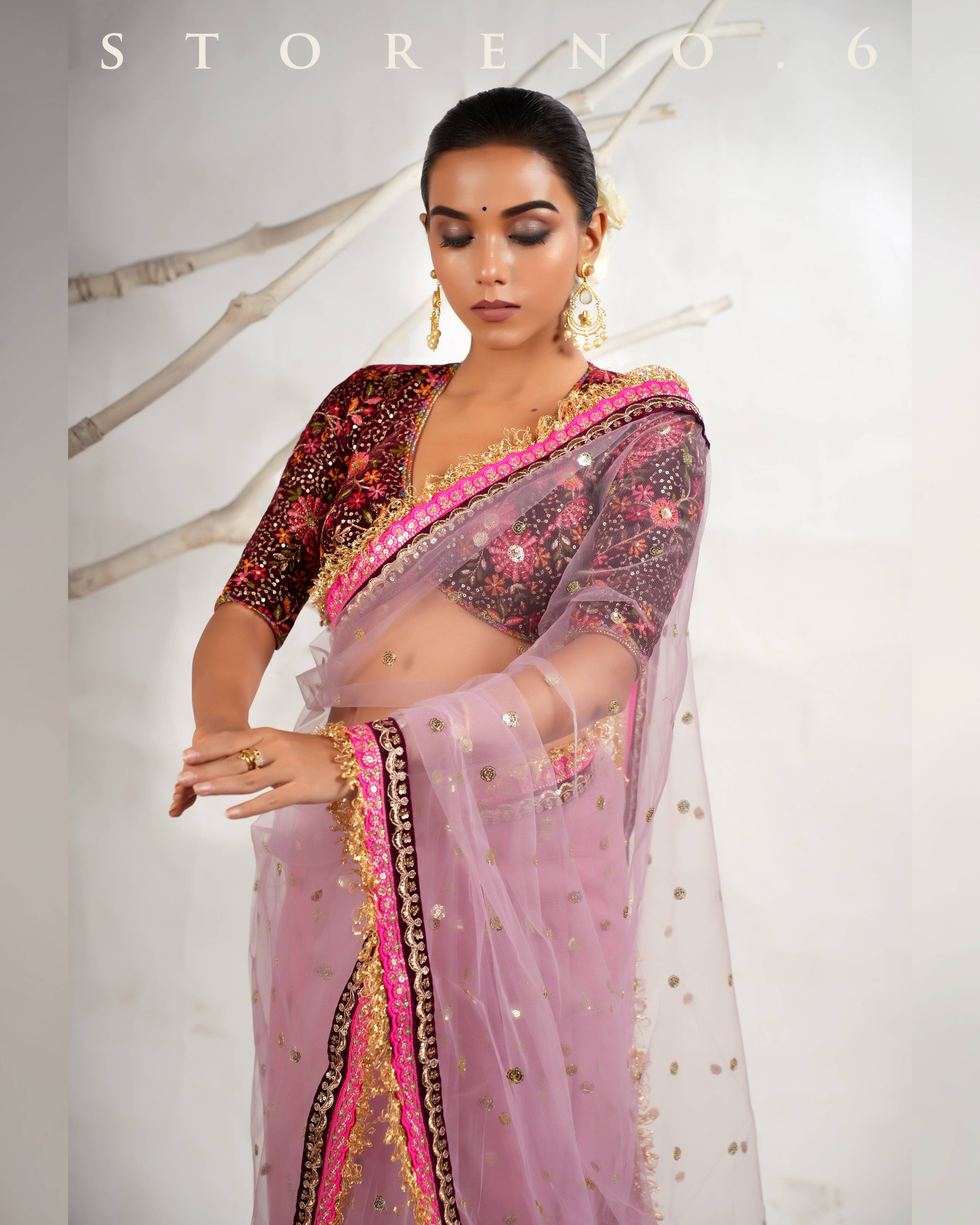THE ROSY ROMANCE SAREE