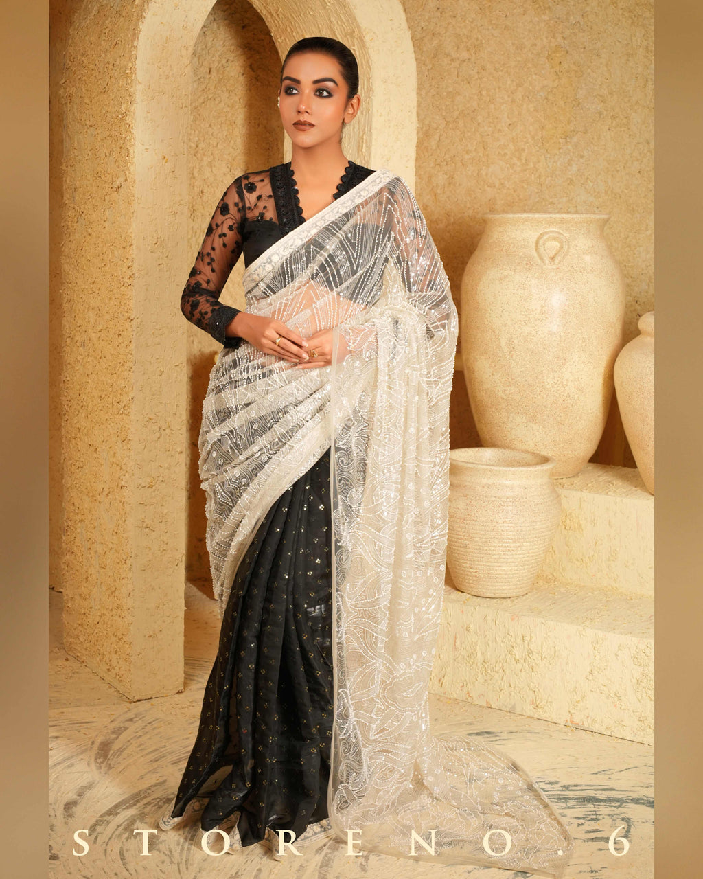 TINSEL TREAM SAREE