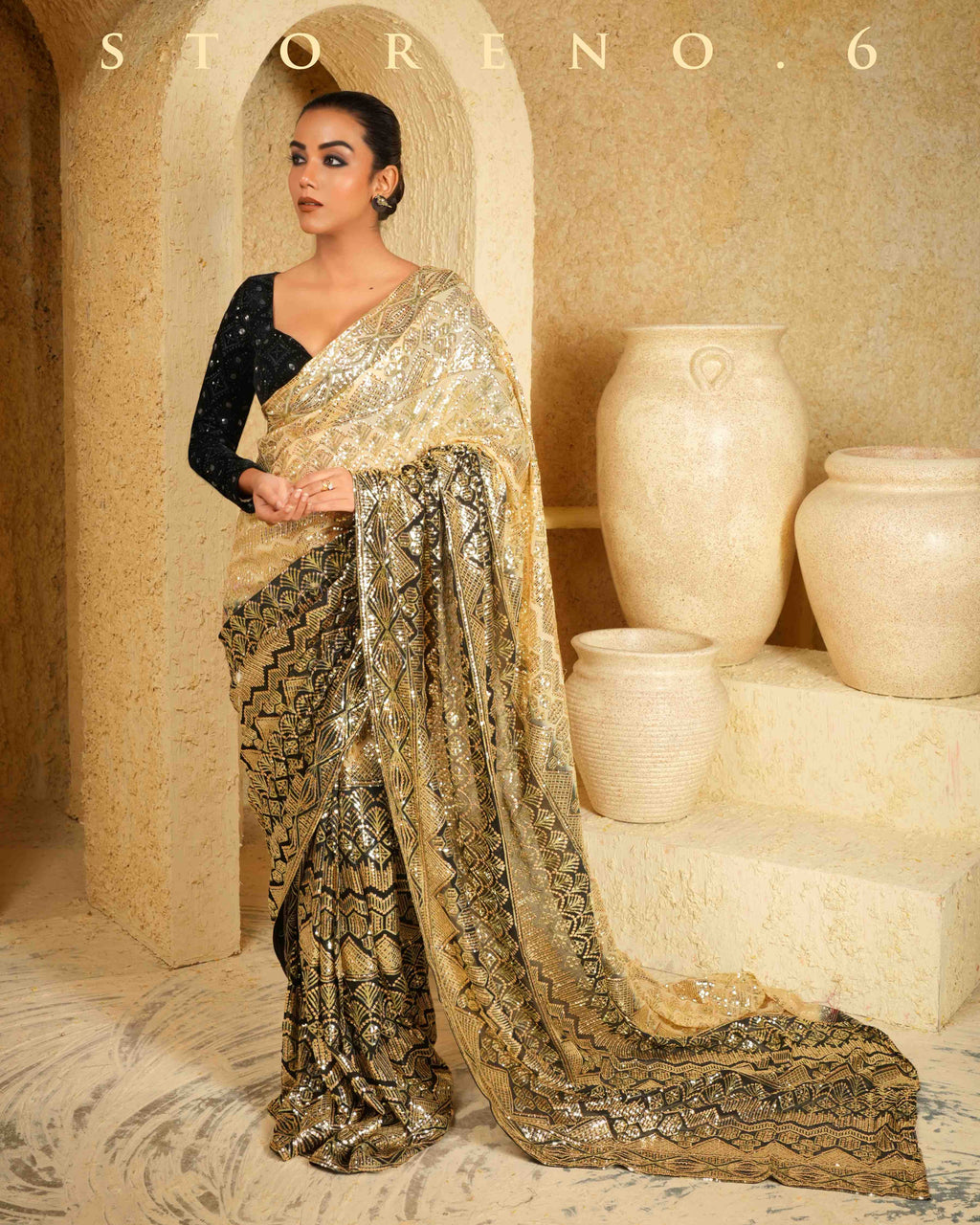 LUSTROUS LATTE SAREE