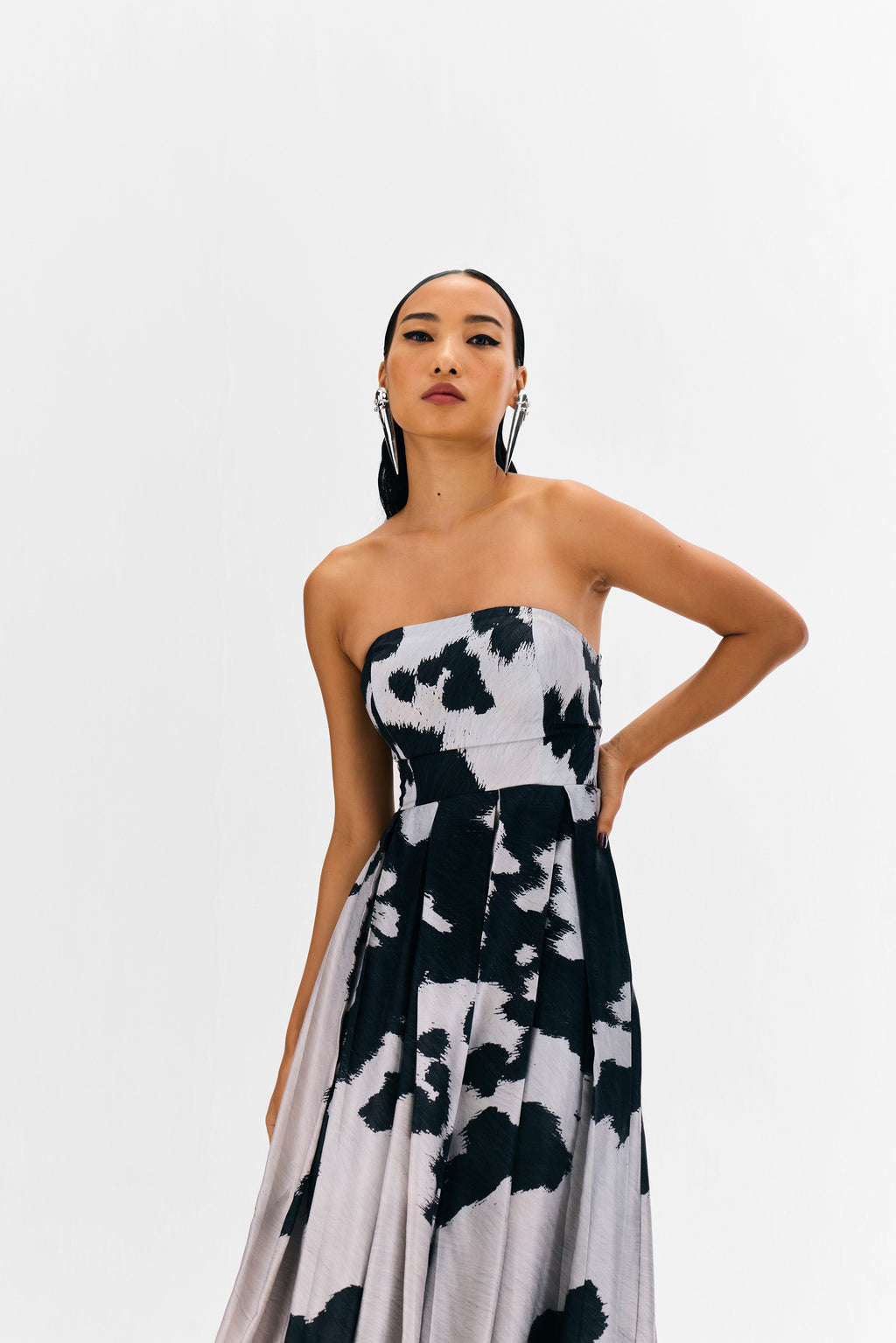 Alia Dress Black Ani Print