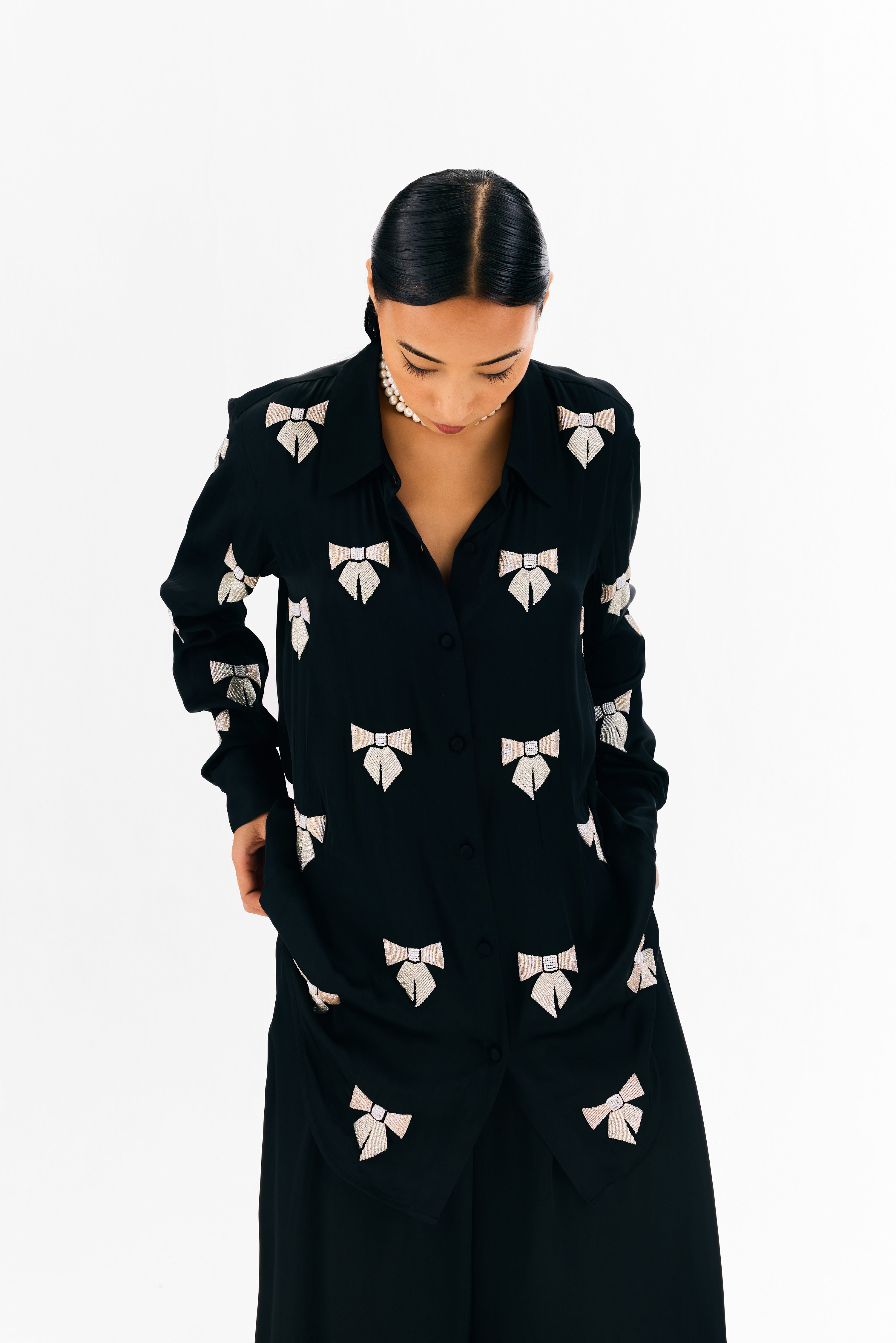 Bow Shirt Black