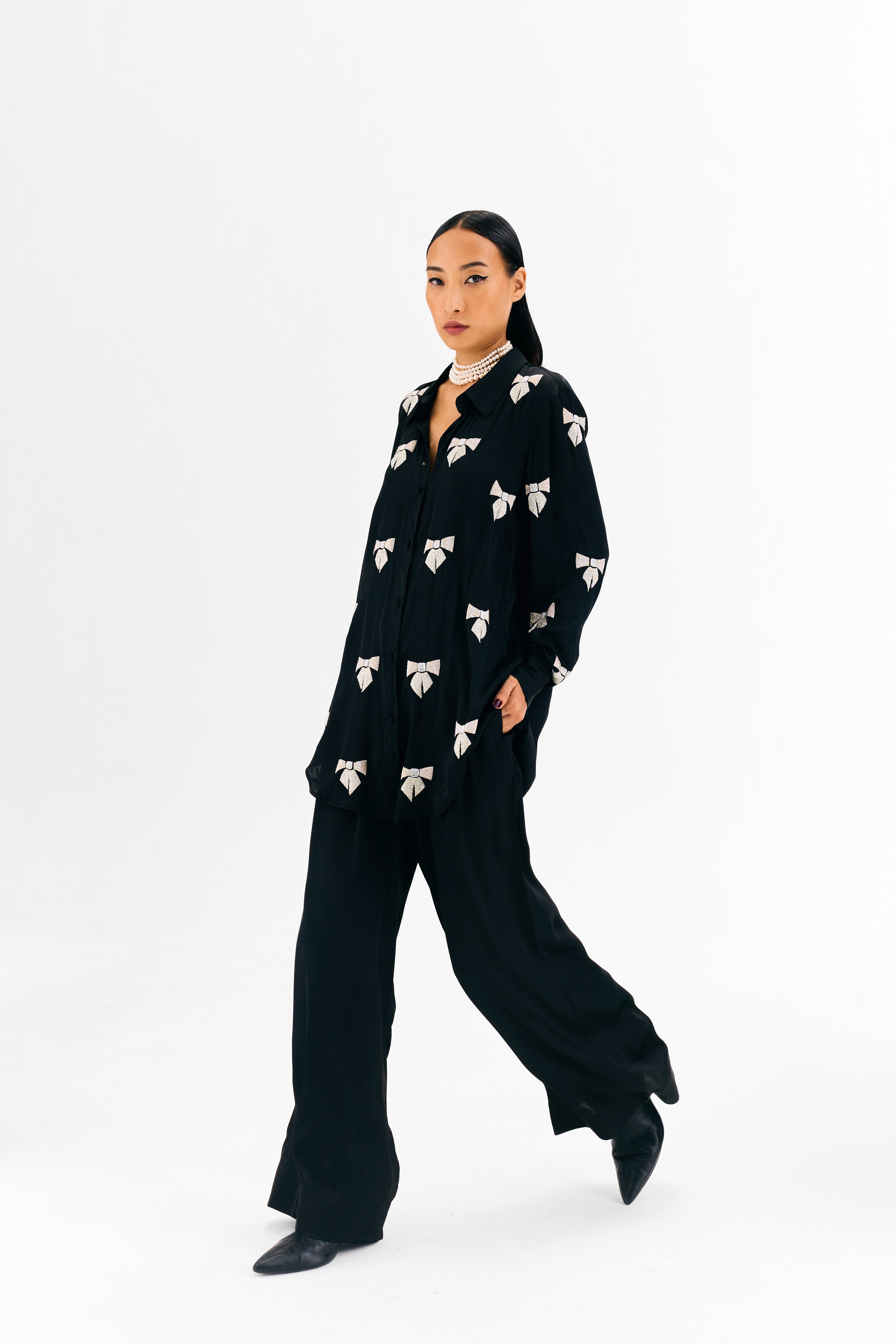 Bow Shirt Black