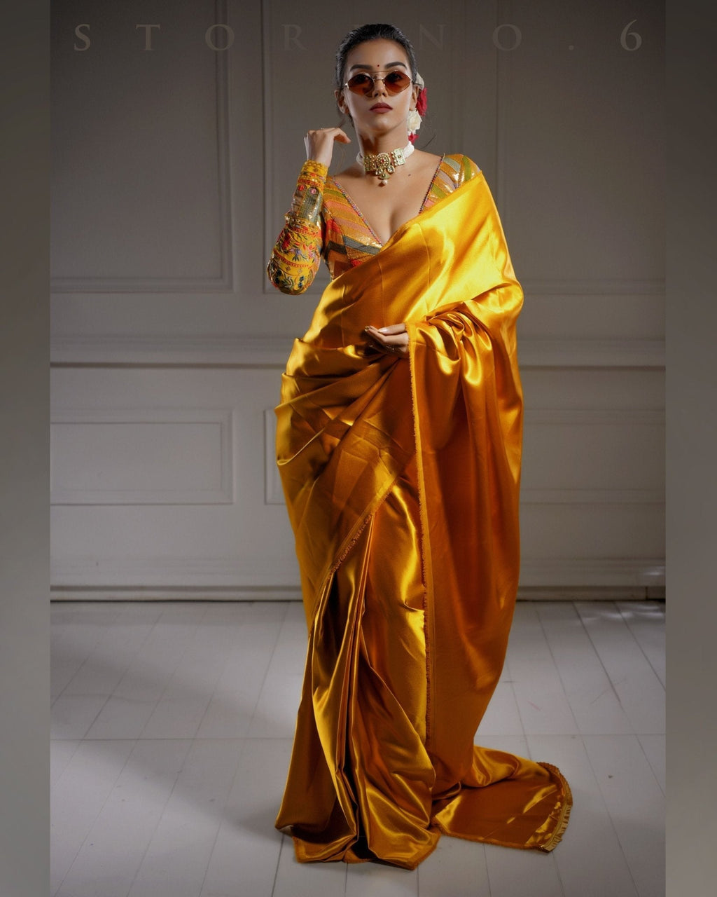 SCENIC SAFFRON SAREE