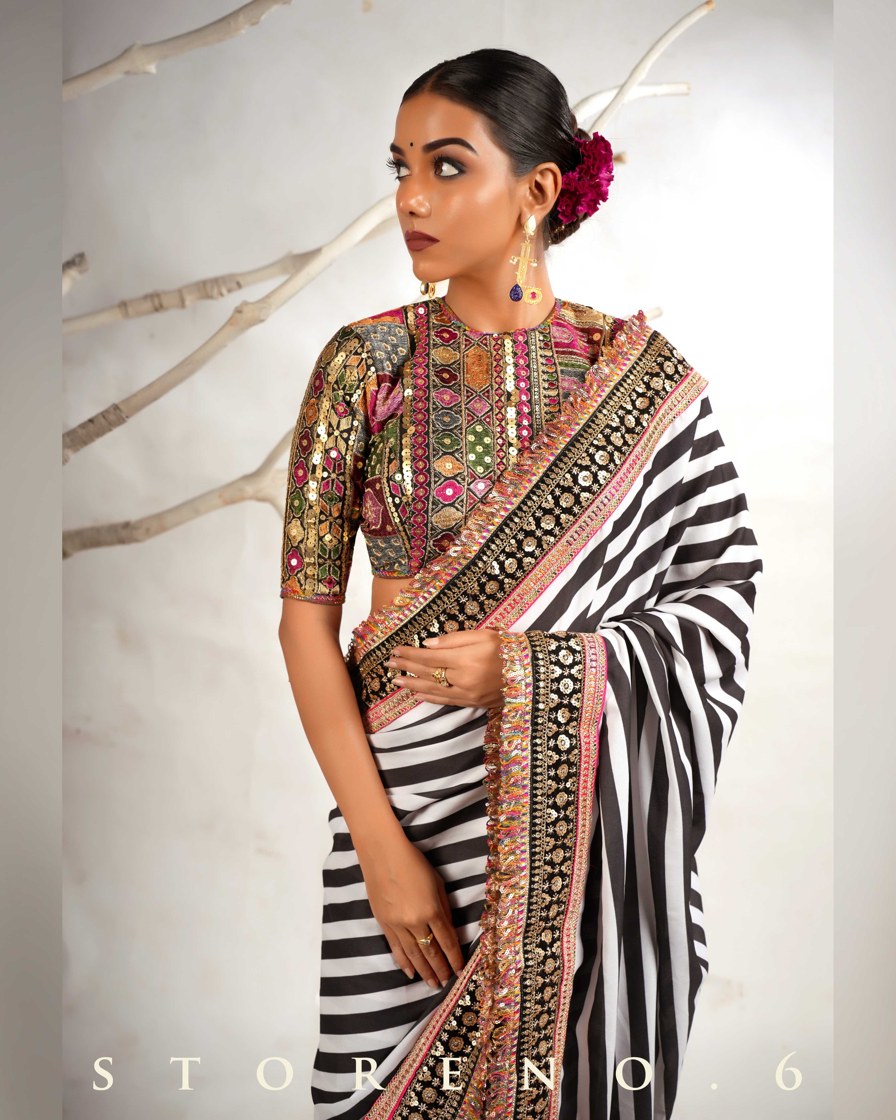 THE DIVINE STRIPE SHOW SAREE