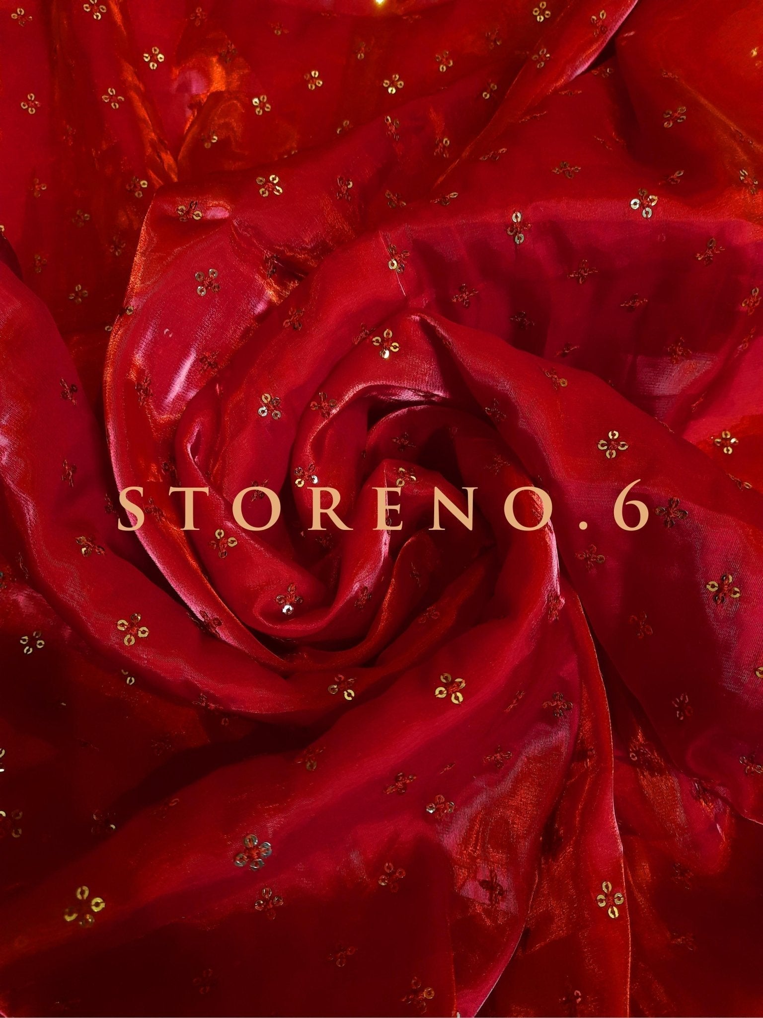 SUBTLE QUEEN SURKH SAREE