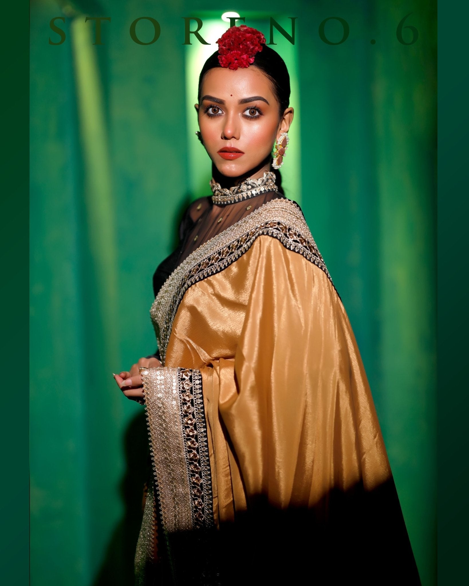 HYPNOTIC HAZELNUT READY-TO-WEAR SAREE