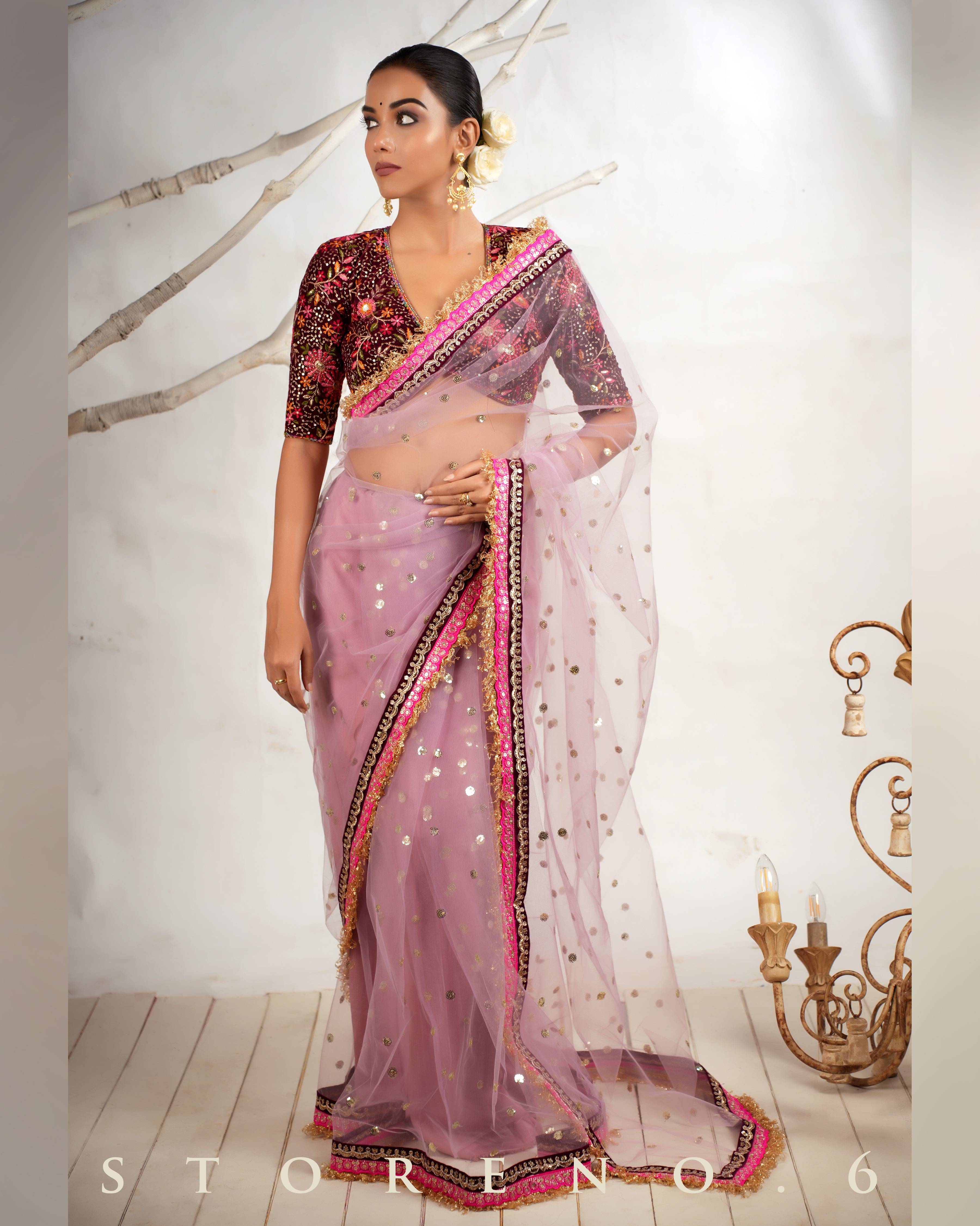 THE ROSY ROMANCE SAREE