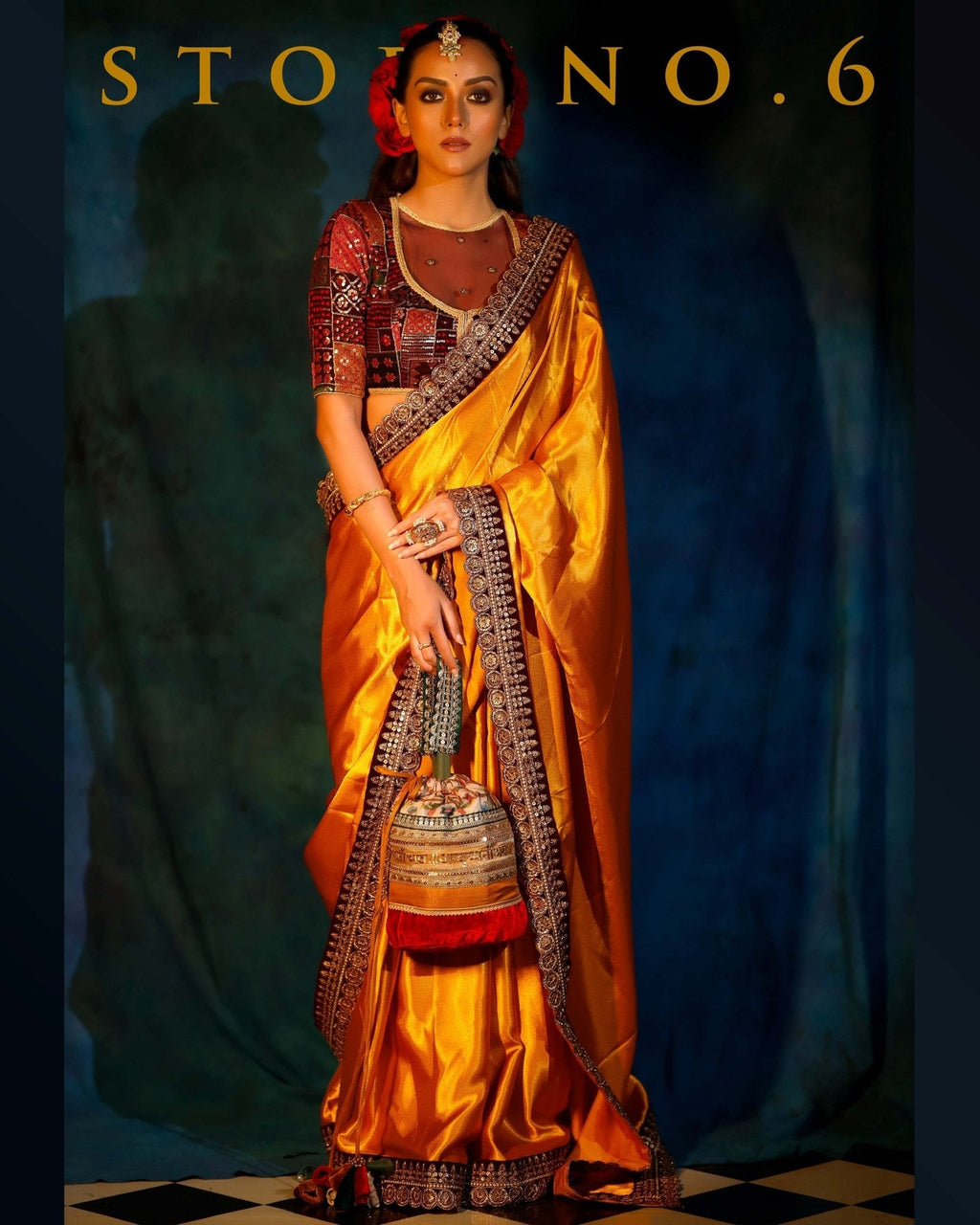 SASSY SAFFRON READY-TO-WEAR SAREE