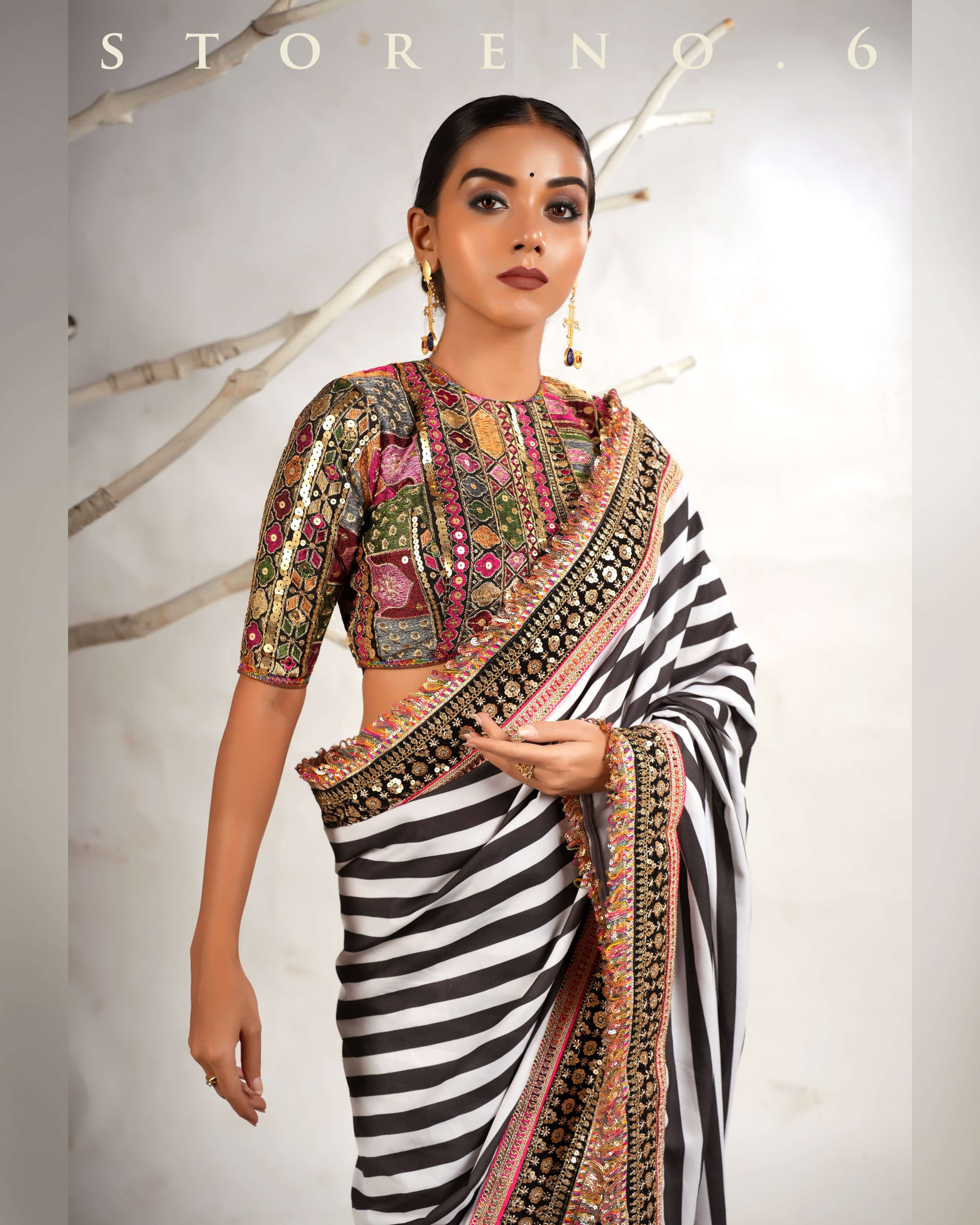 THE DIVINE STRIPE SHOW SAREE