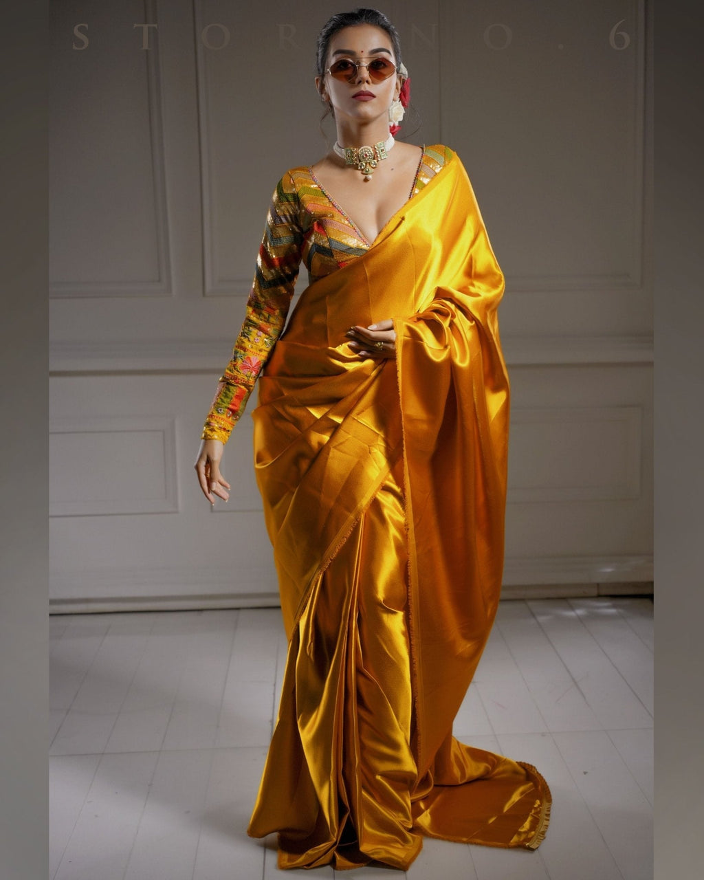 SCENIC SAFFRON SAREE