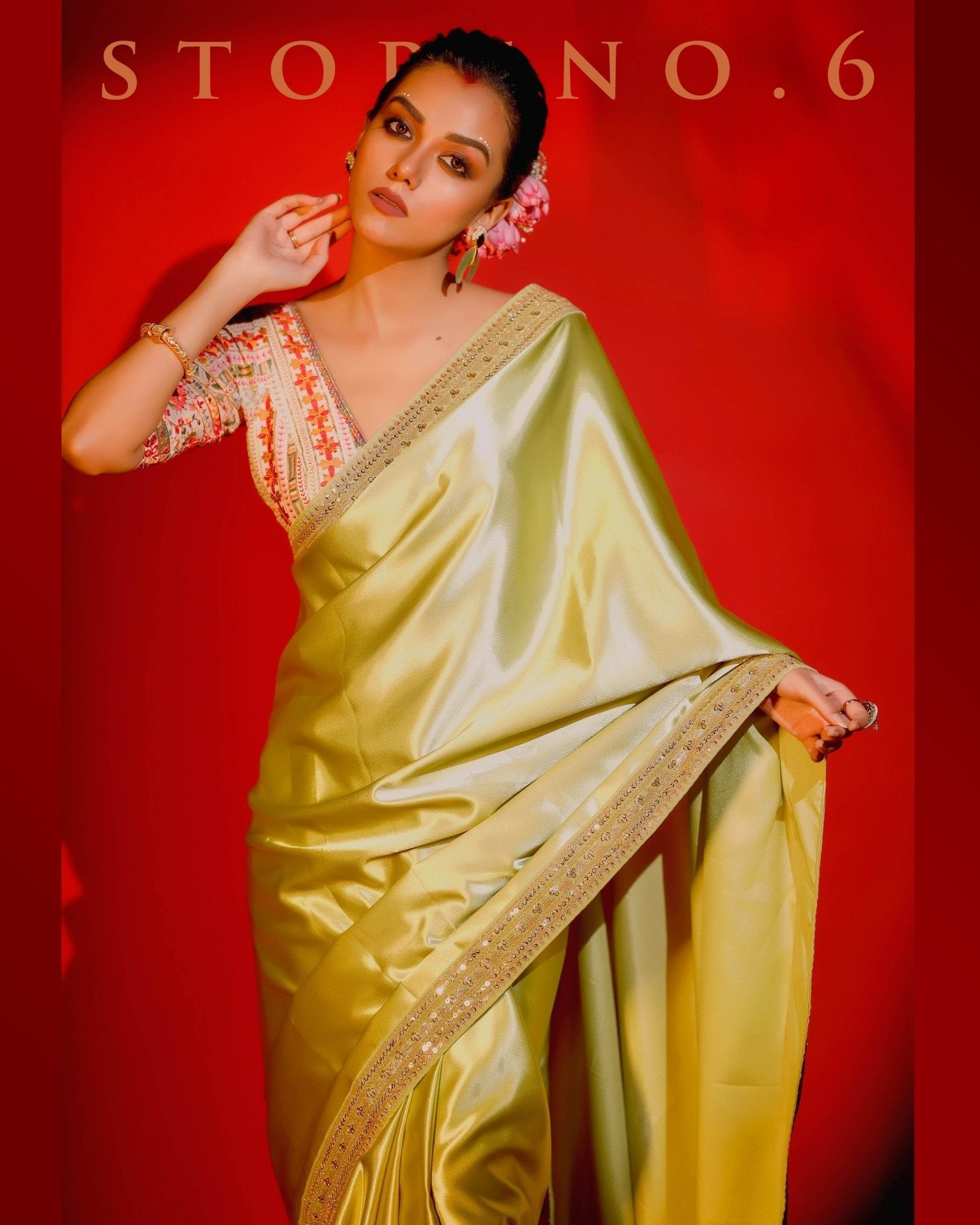 OBSESSIVE OLIVE READY-TO-WEAR SAREE