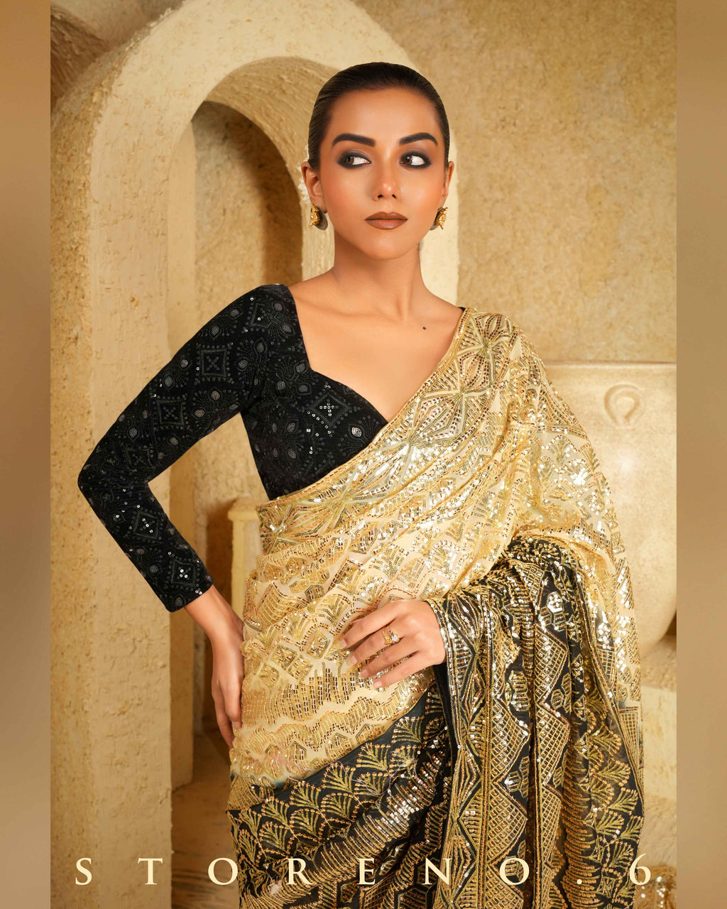 LUSTROUS LATTE SAREE
