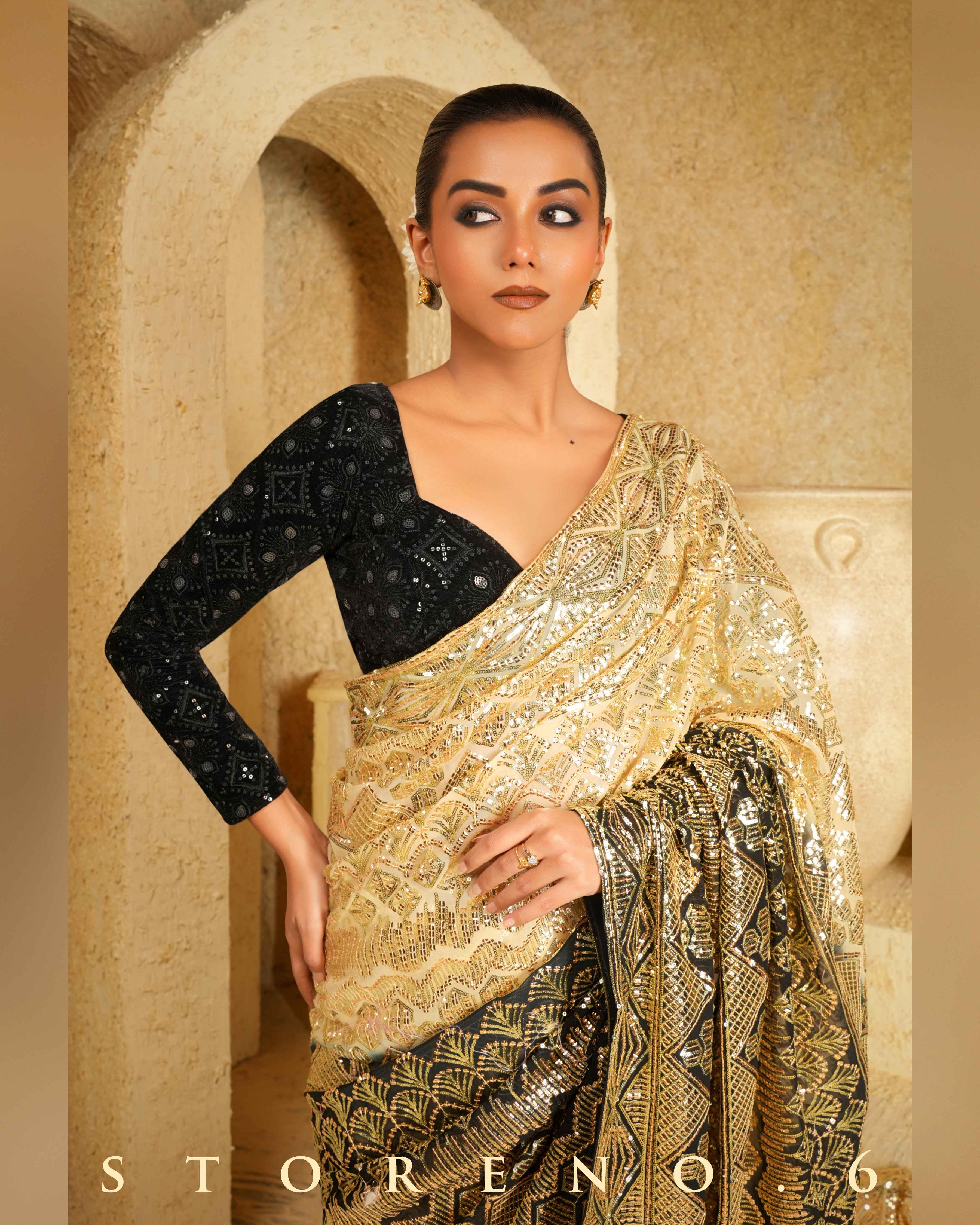 LUSTROUS LATTE SAREE