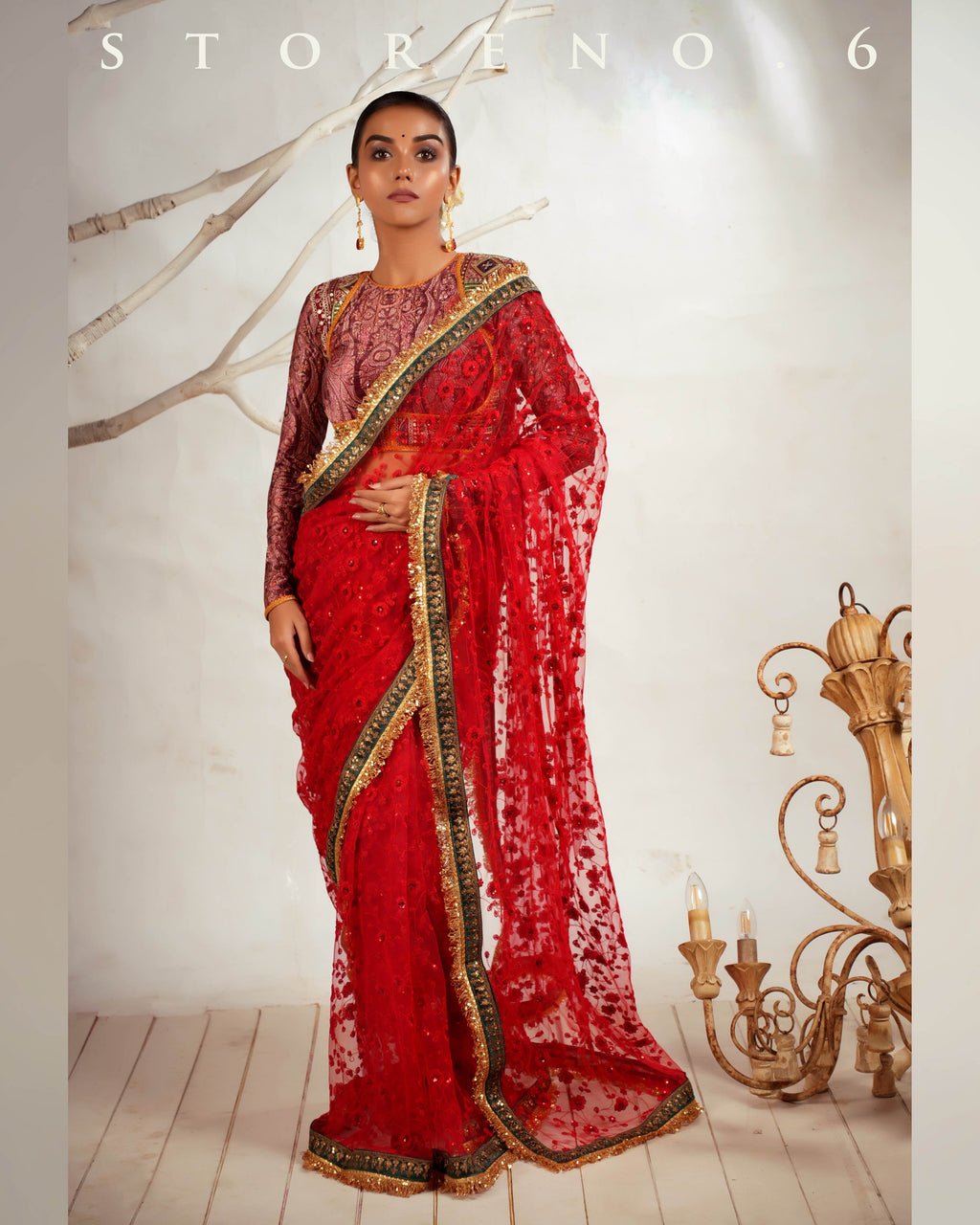 THE SCARLET SPRY SAREE