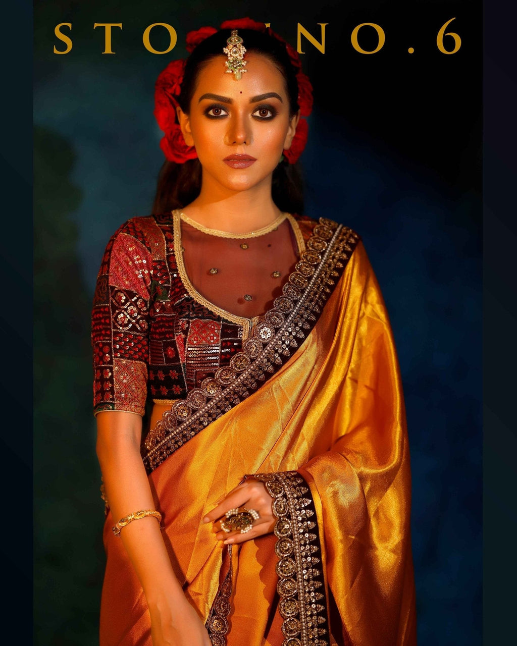 SASSY SAFFRON READY-TO-WEAR SAREE