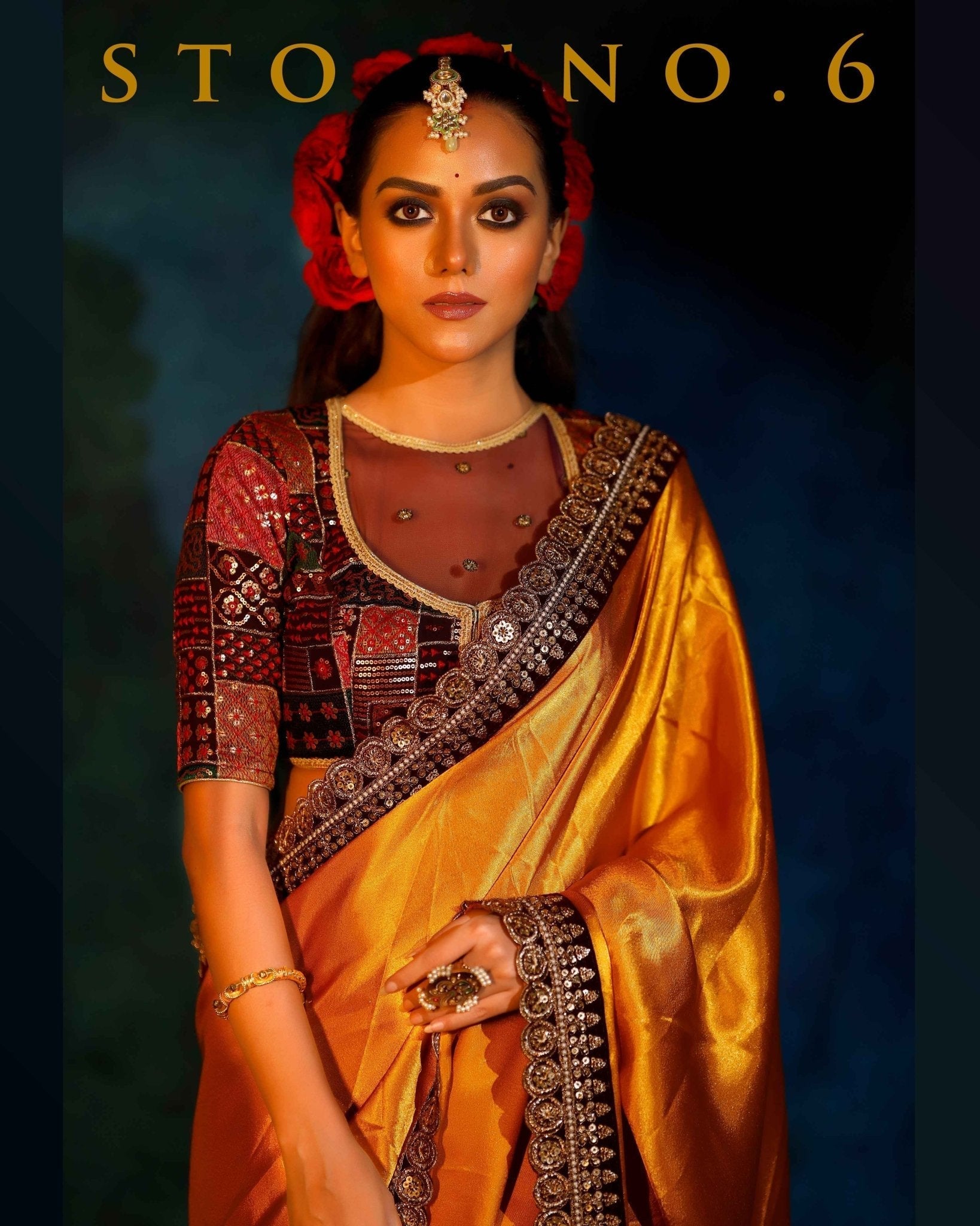 SASSY SAFFRON READY-TO-WEAR SAREE