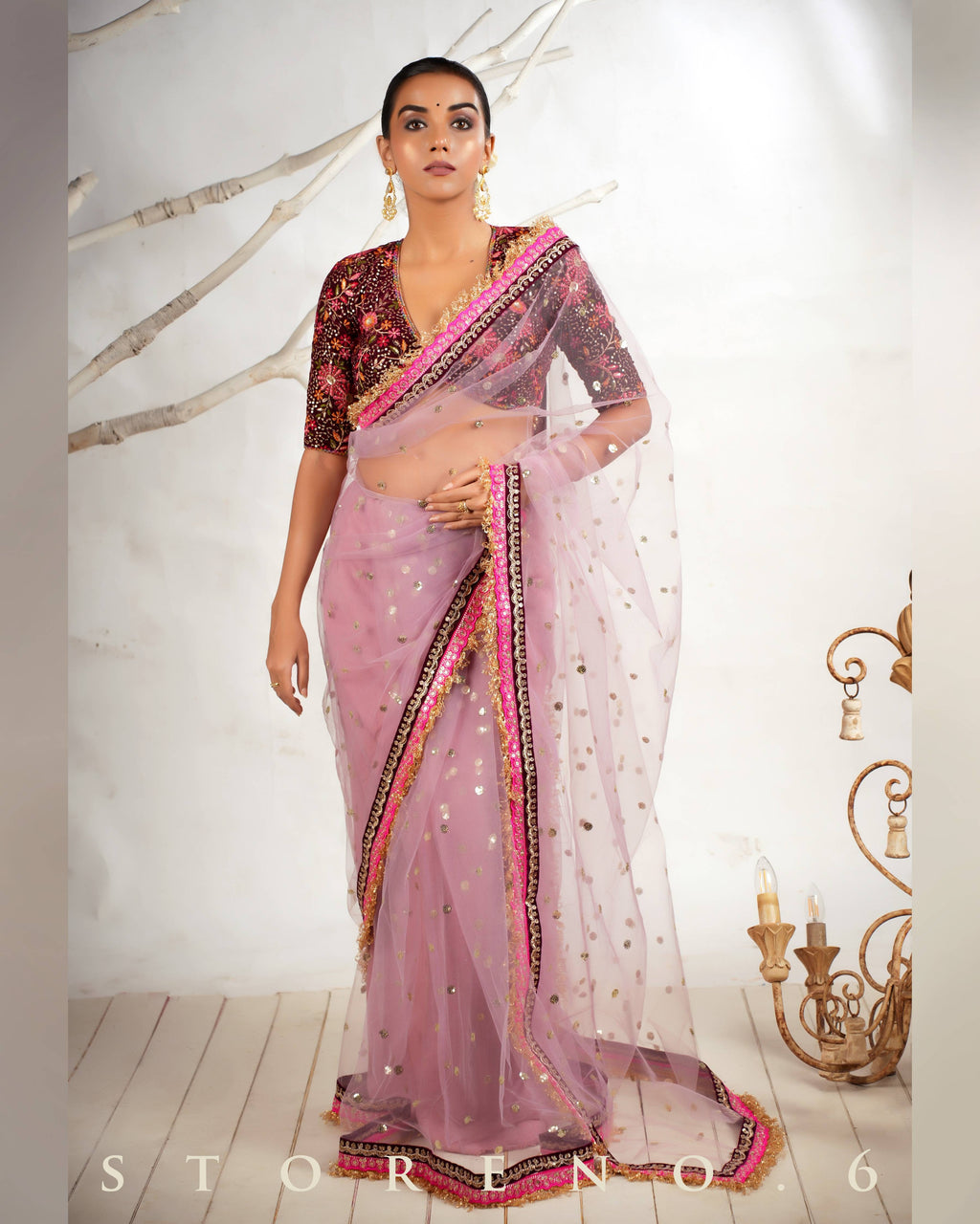 THE ROSY ROMANCE SAREE