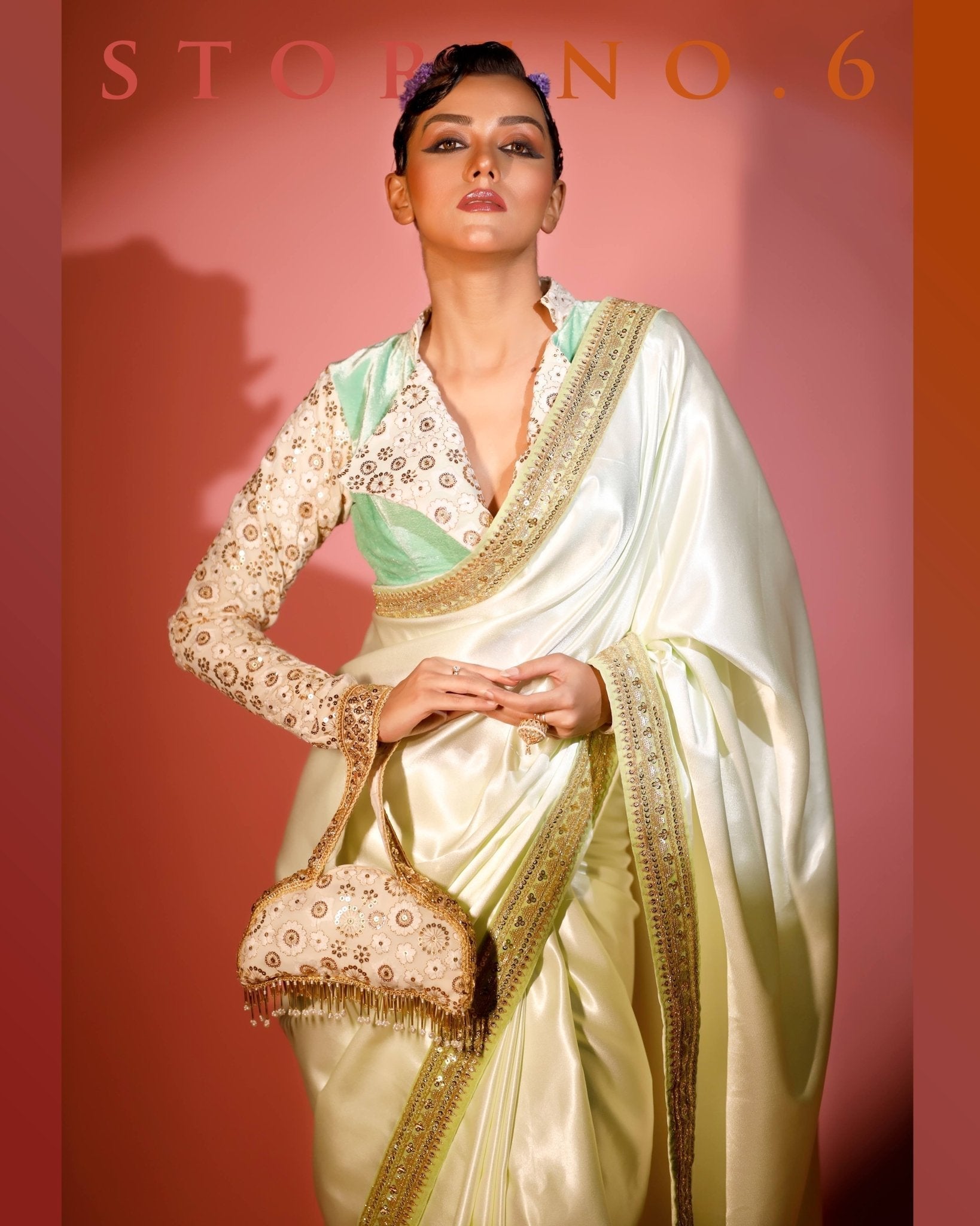 MAGNETIC MINT READY-TO-WEAR SAREE