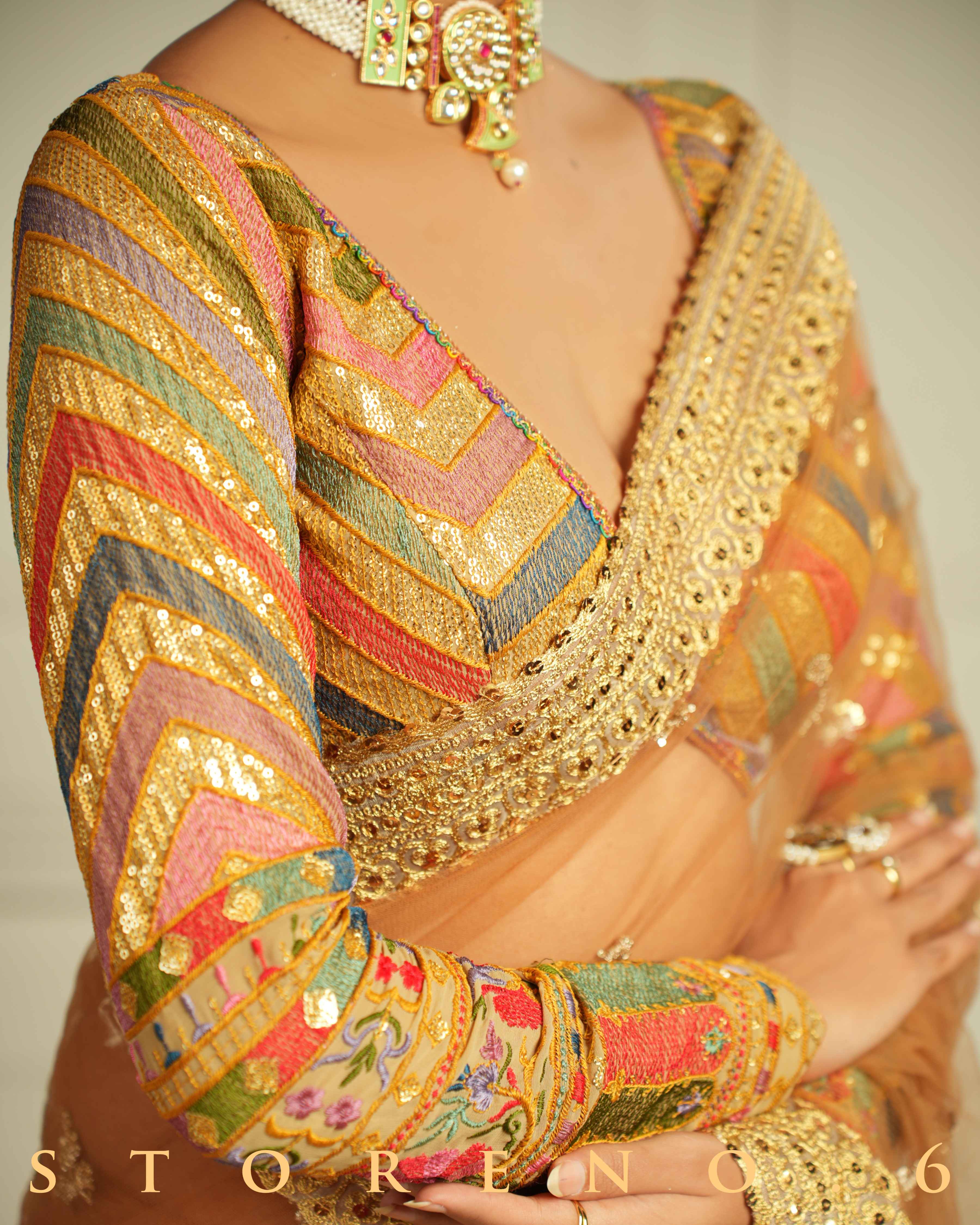 THE QUEEN'S EXOTIC EXPRESSO SAREE