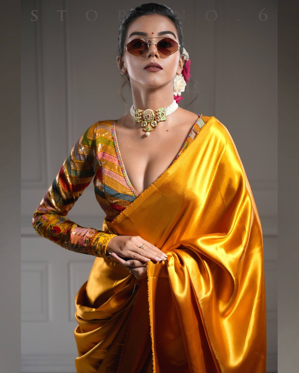 SCENIC SAFFRON SAREE