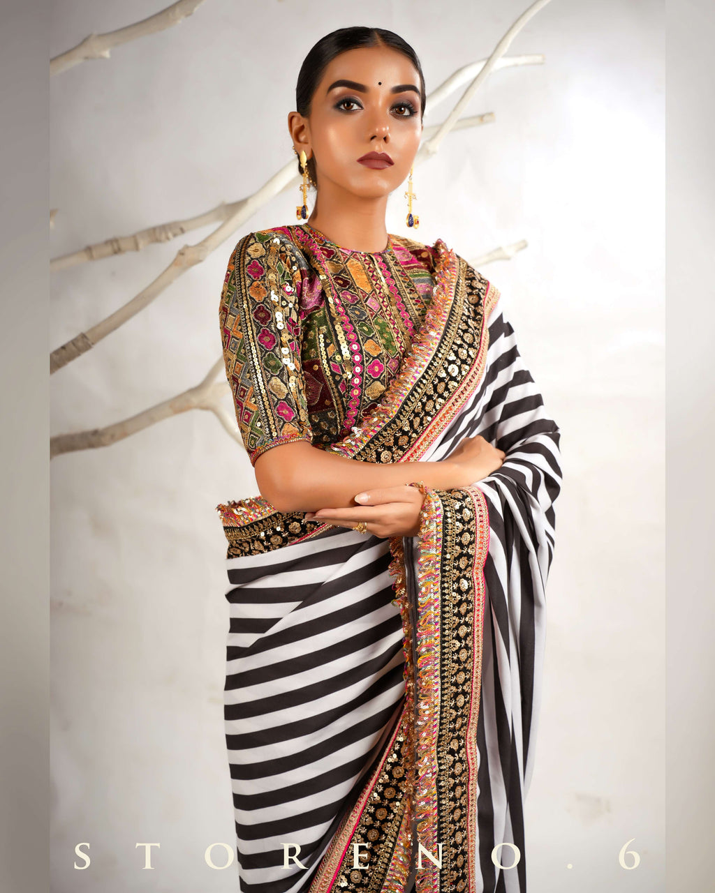 THE DIVINE STRIPE SHOW SAREE