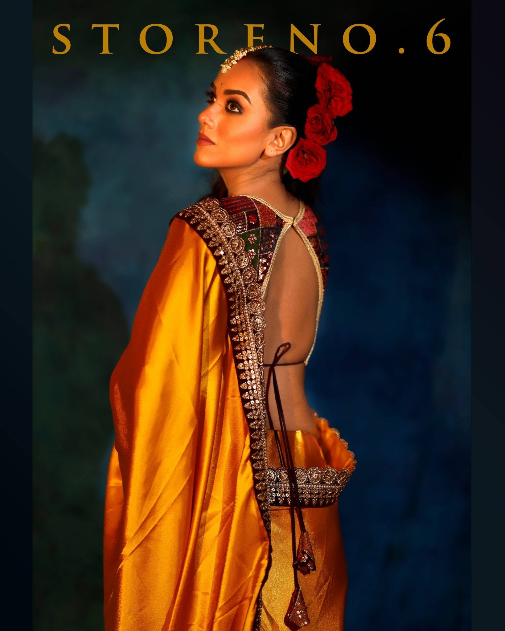 SASSY SAFFRON READY-TO-WEAR SAREE