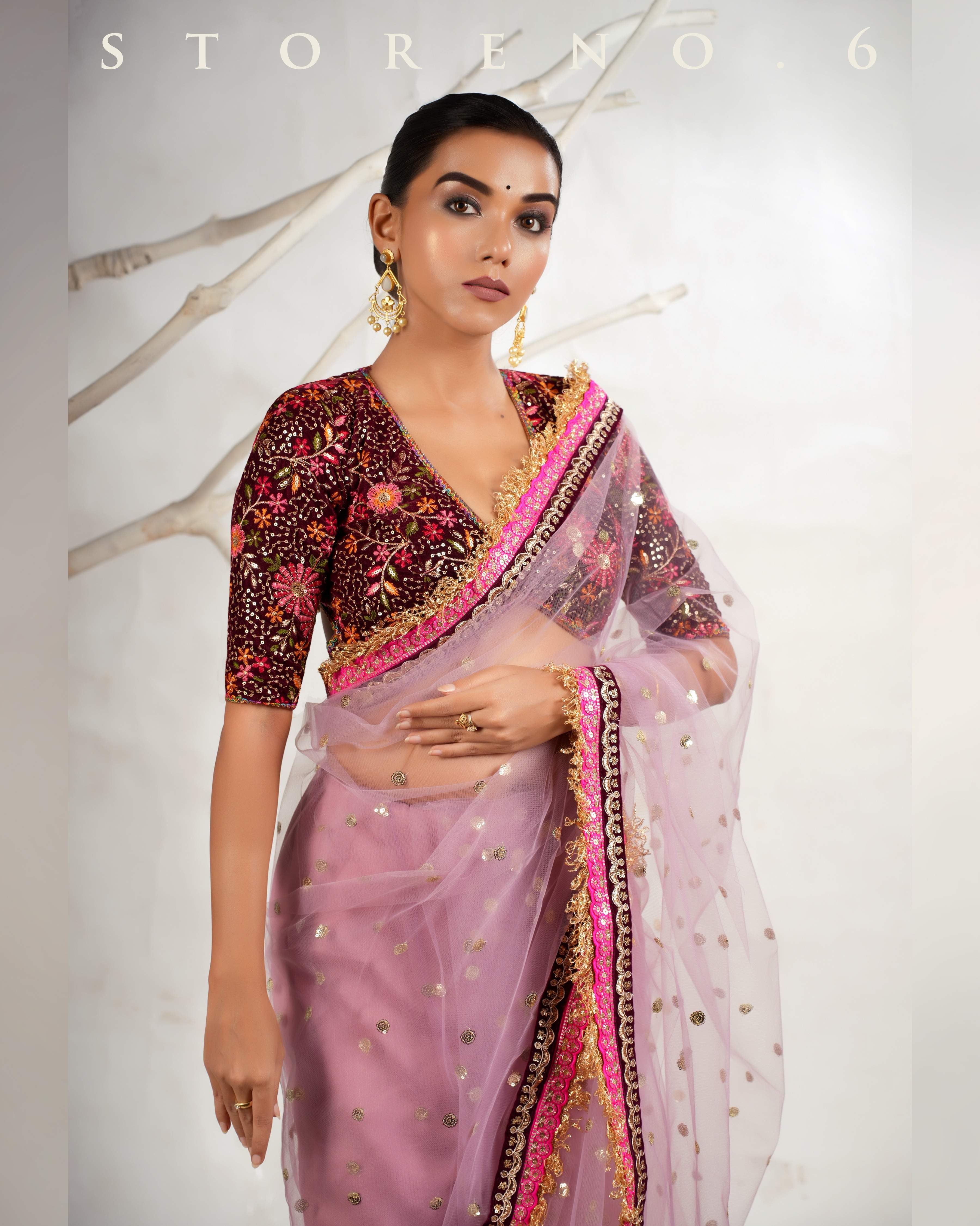 THE ROSY ROMANCE SAREE
