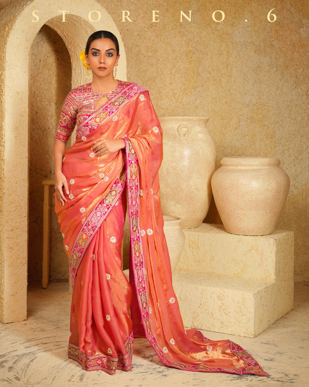CORAL CHARISMA SAREE