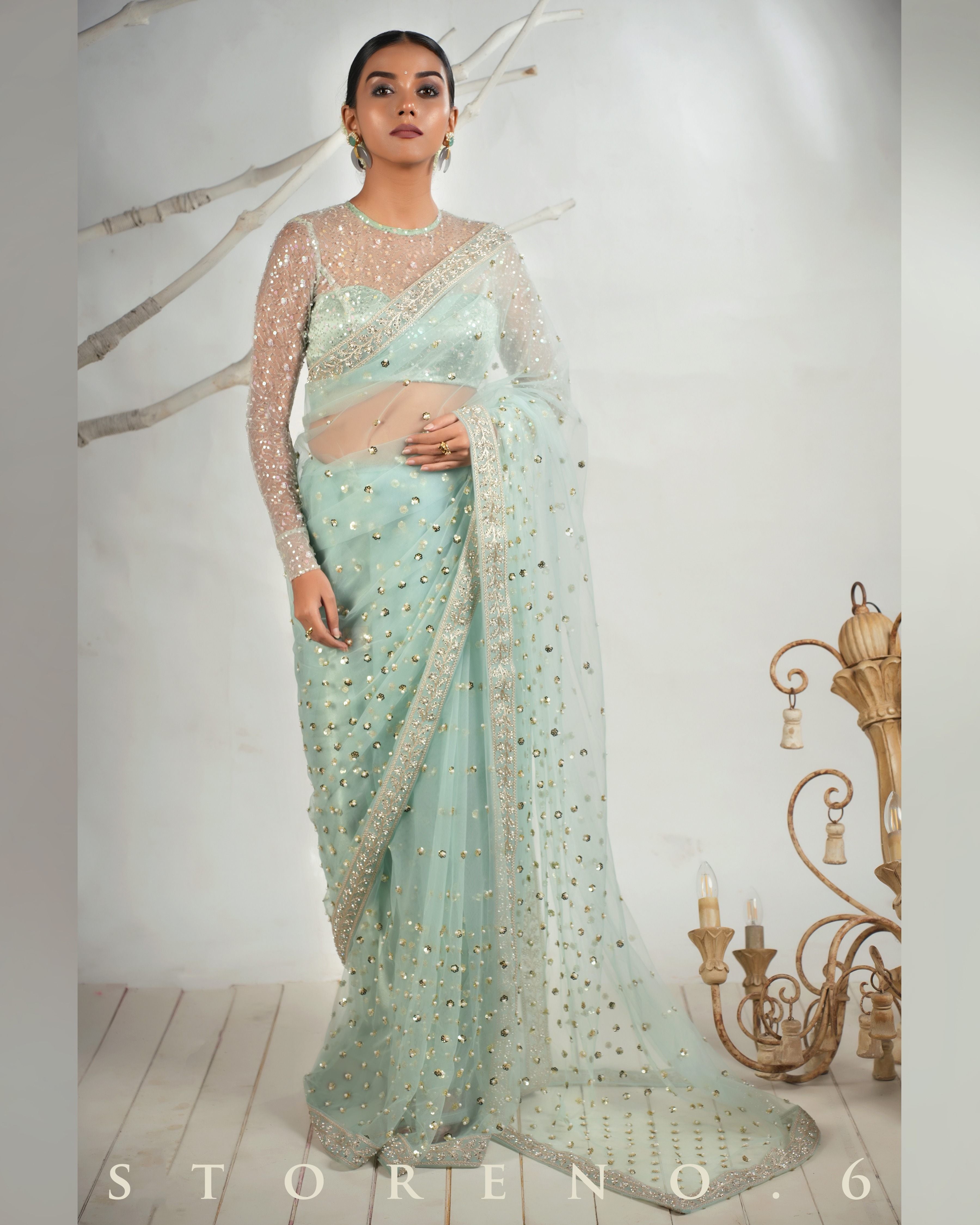 THE AQUA ANGEL SAREE