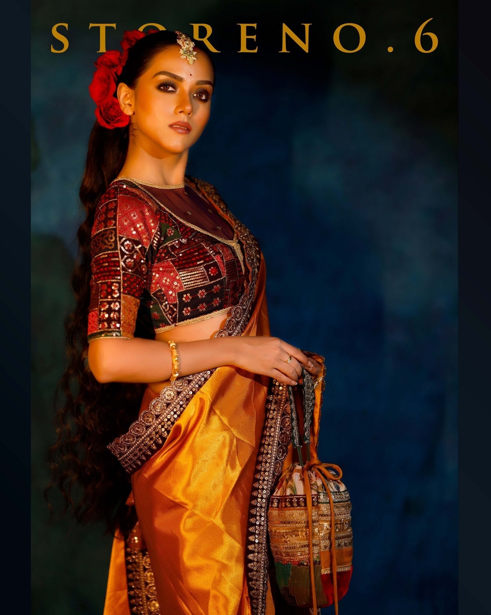 SASSY SAFFRON READY-TO-WEAR SAREE
