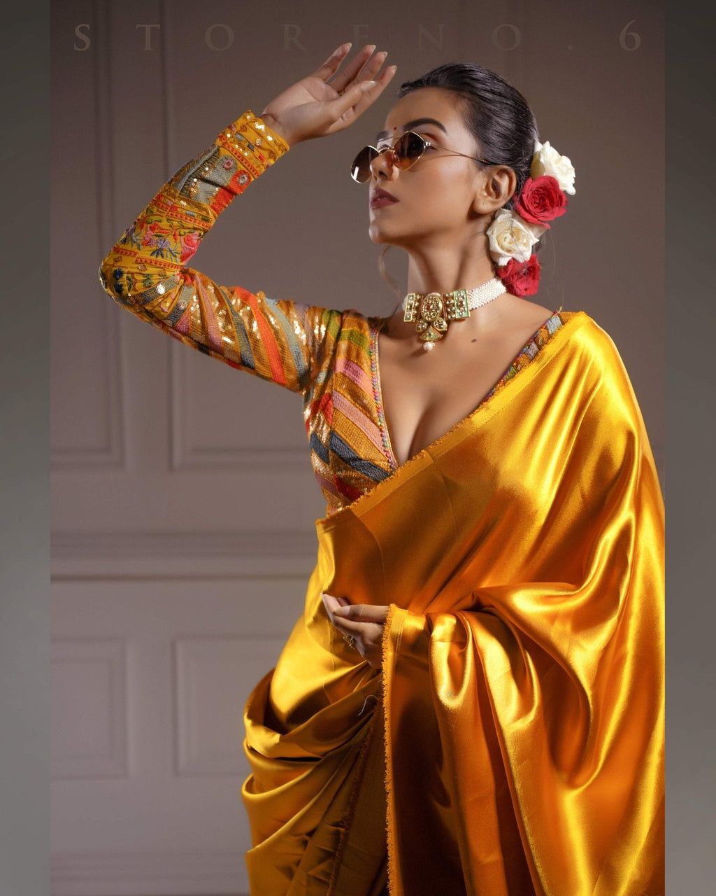 SCENIC SAFFRON SAREE