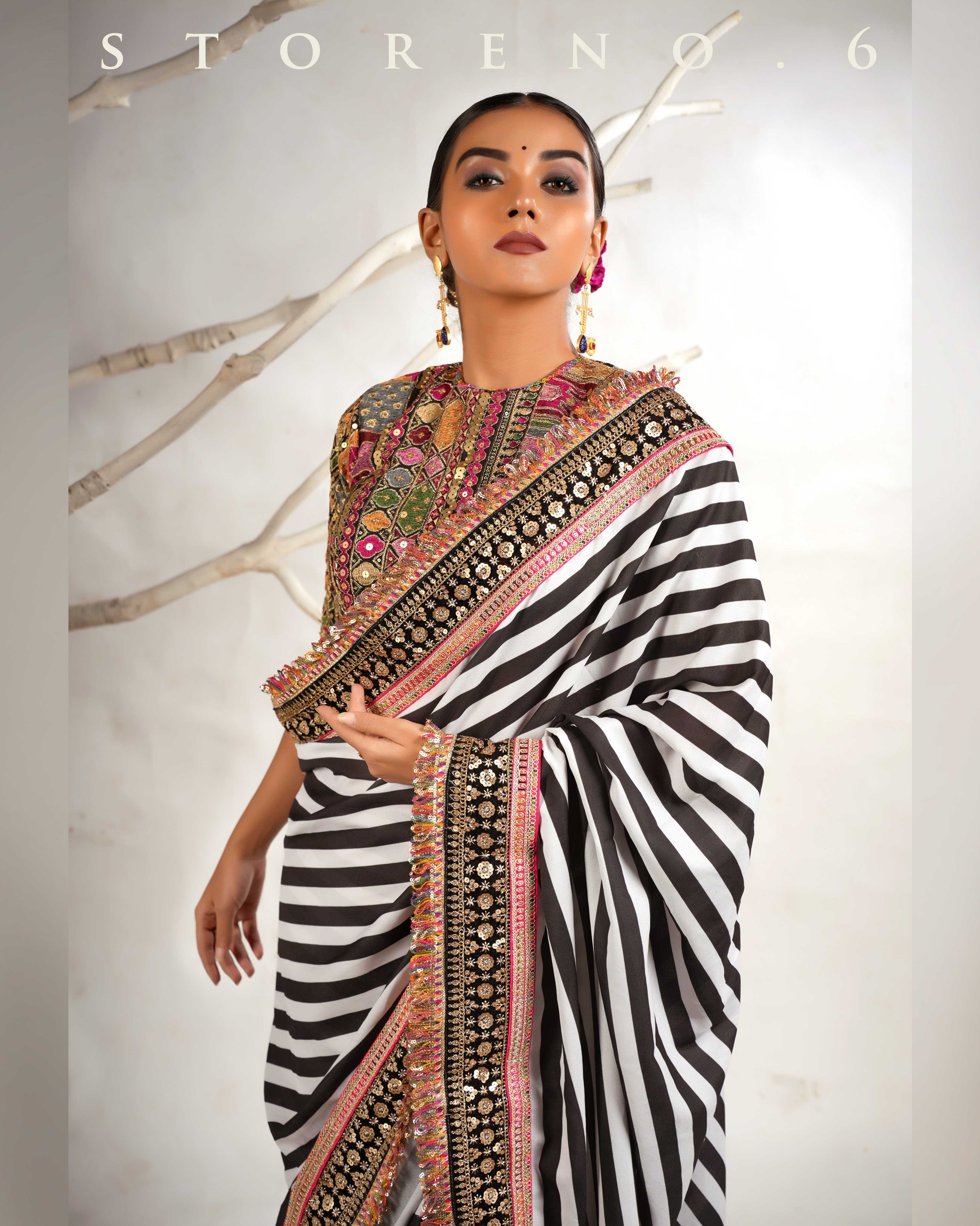 THE DIVINE STRIPE SHOW SAREE