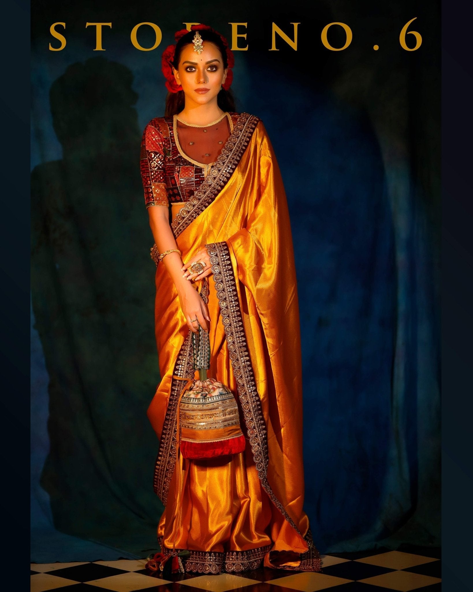 SASSY SAFFRON READY-TO-WEAR SAREE