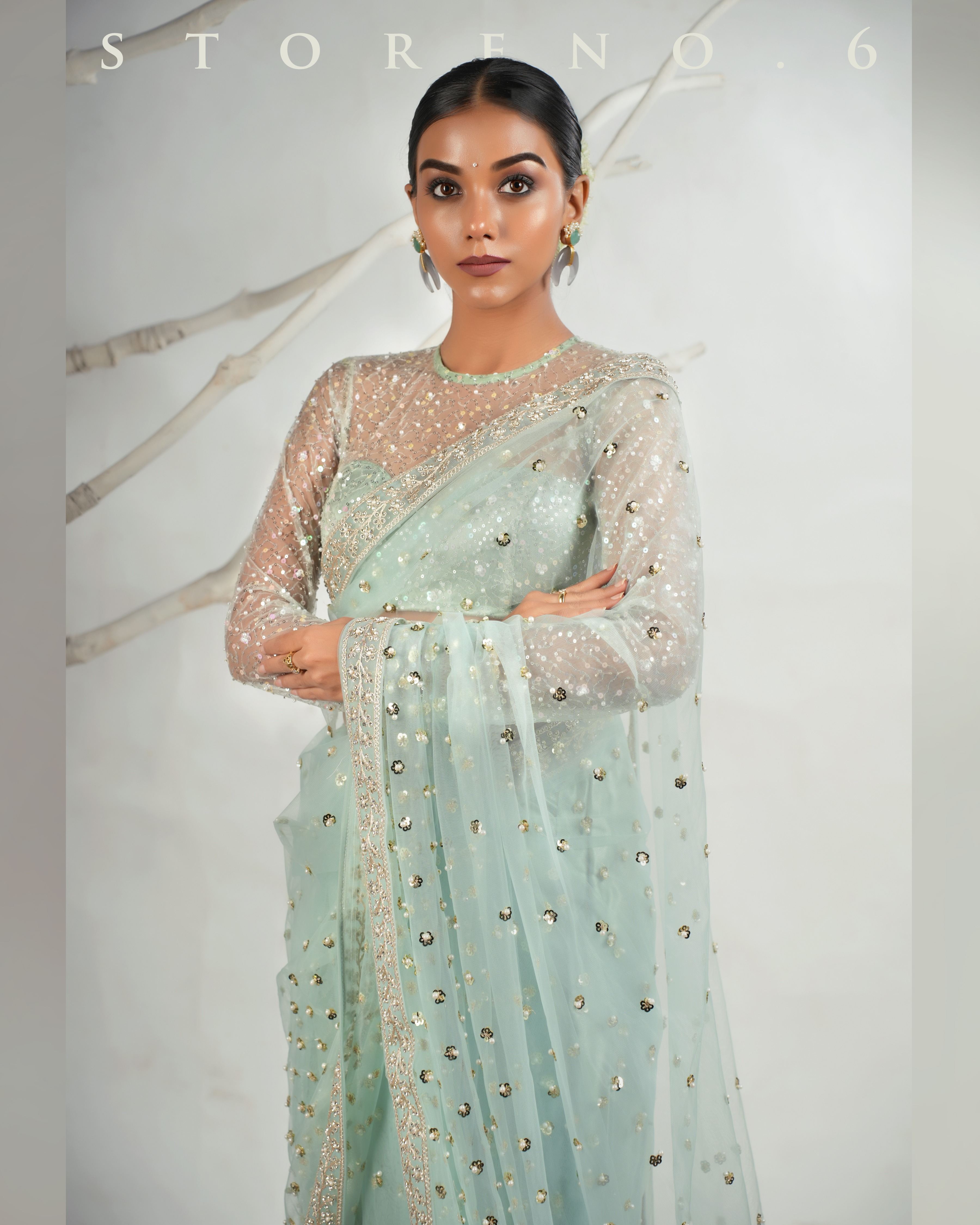 THE AQUA ANGEL SAREE