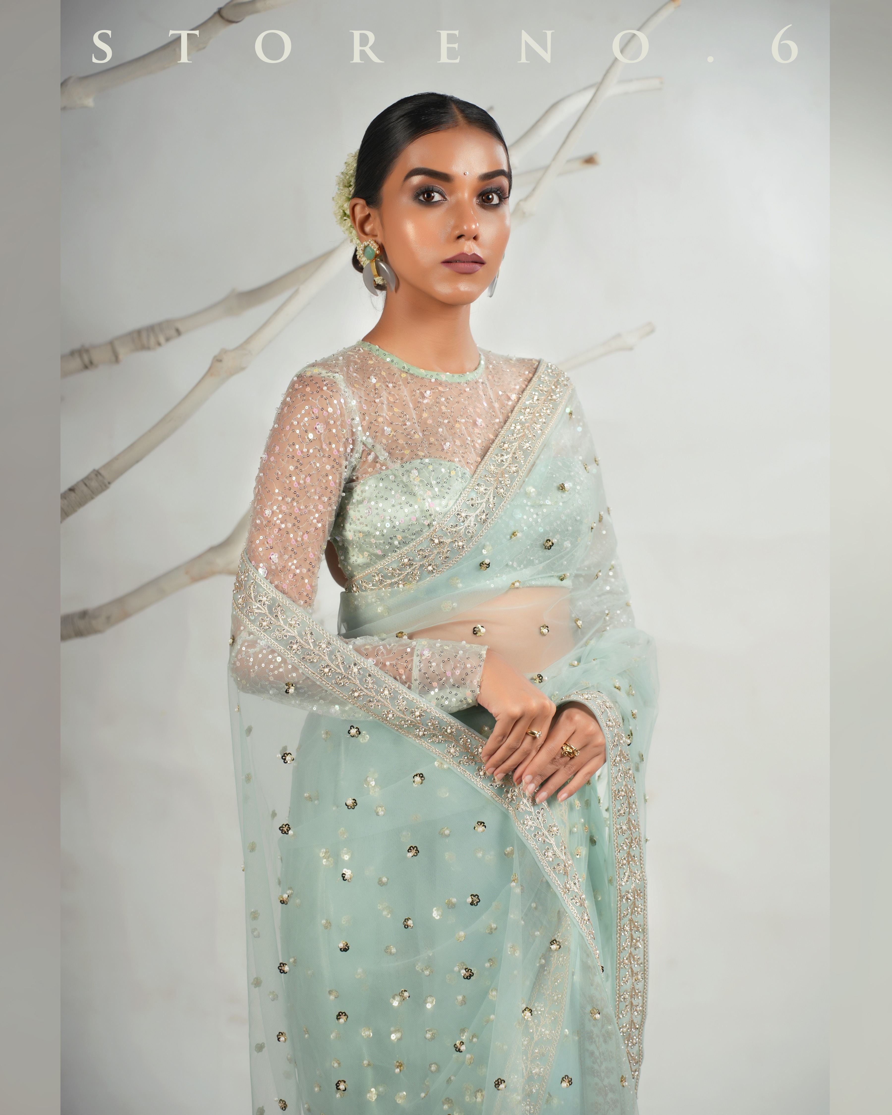 THE AQUA ANGEL SAREE
