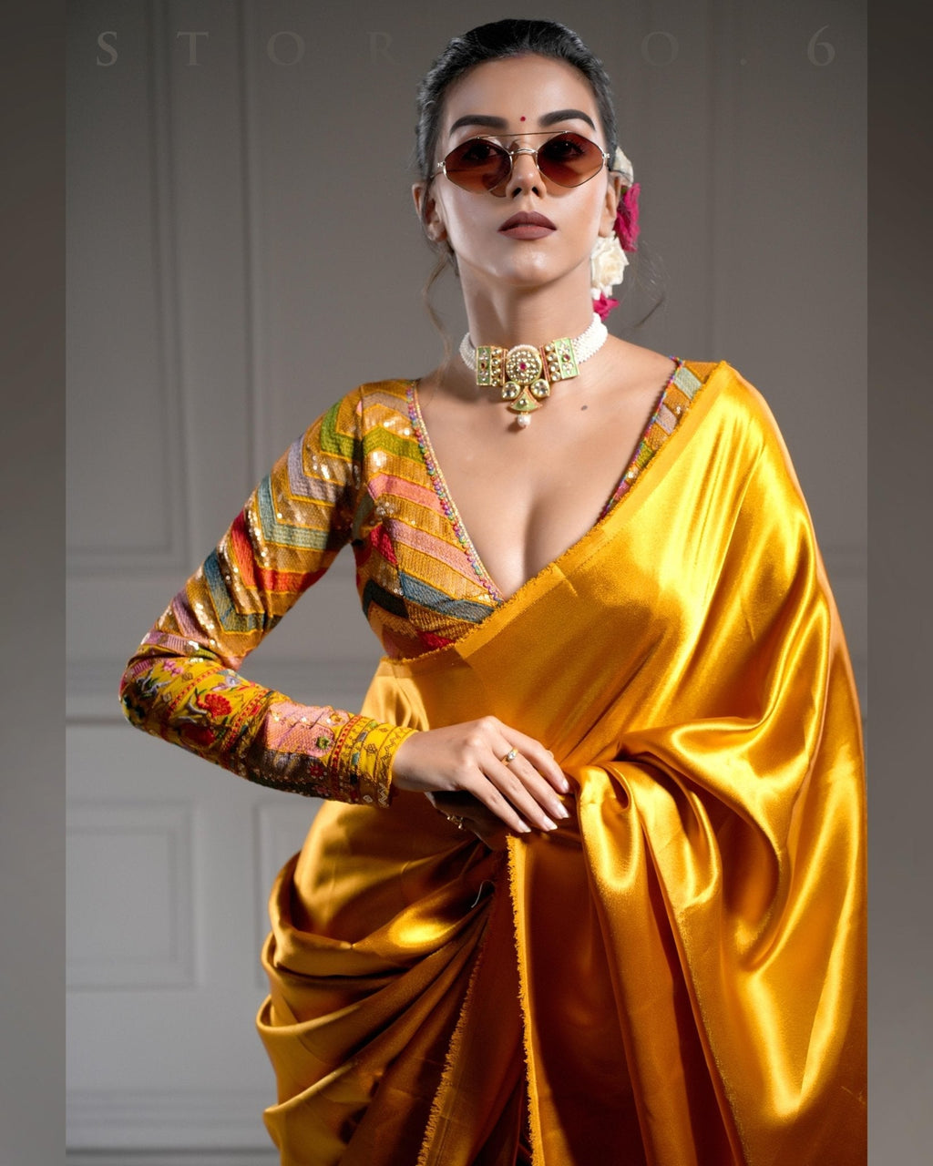 SCENIC SAFFRON SAREE